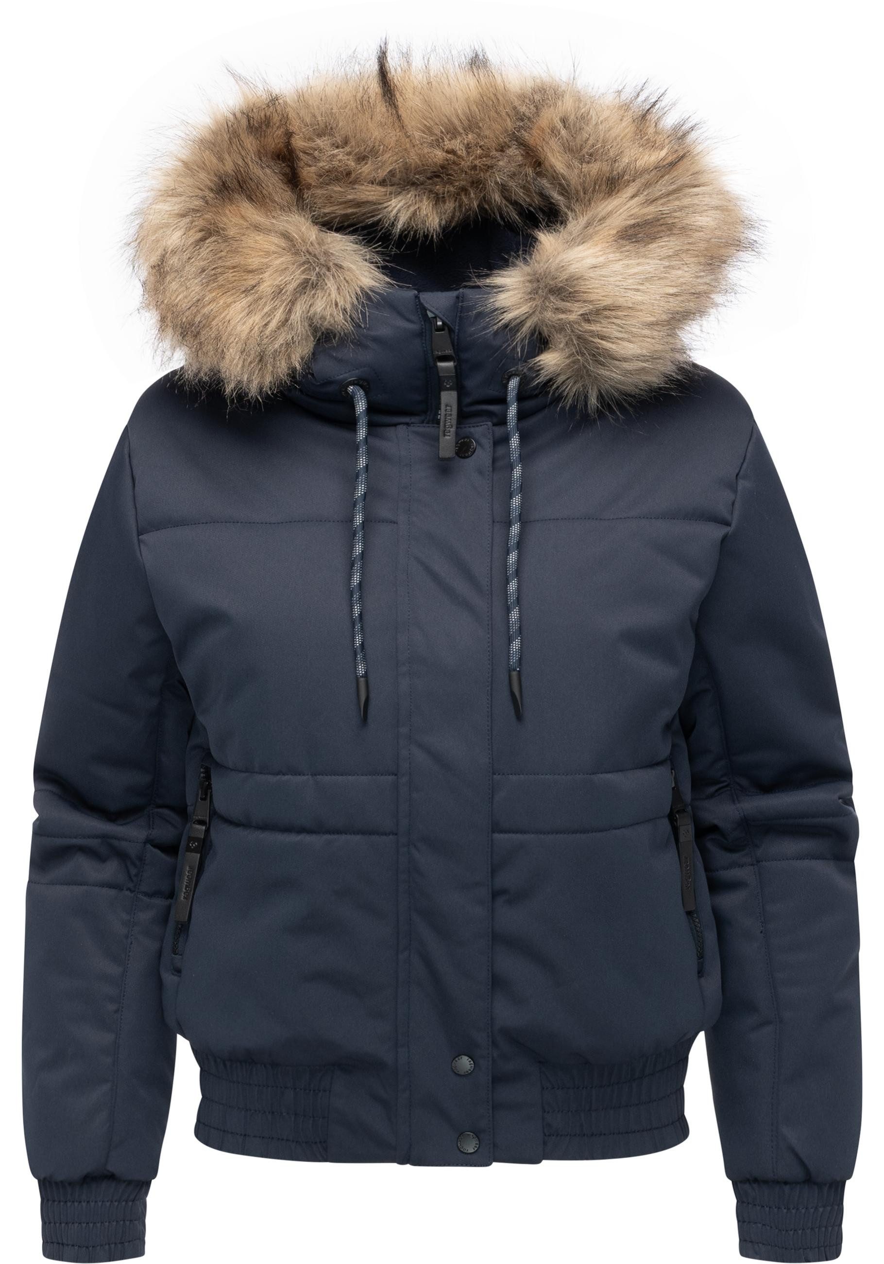 Ragwear Winterjacke Deluxia YOUMODO modische Damen Bomberjacke mit Kunstfel günstig online kaufen