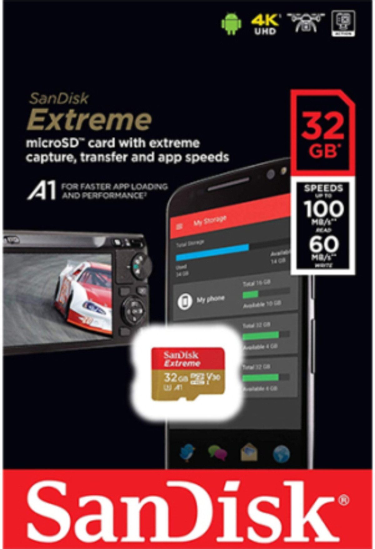 Sandisk Extreme 4K microSD Karte Memory Card 32GB 64GB 128GB 256GB 512GB Speicherkarte (32 GB) – Bild 3 von 3