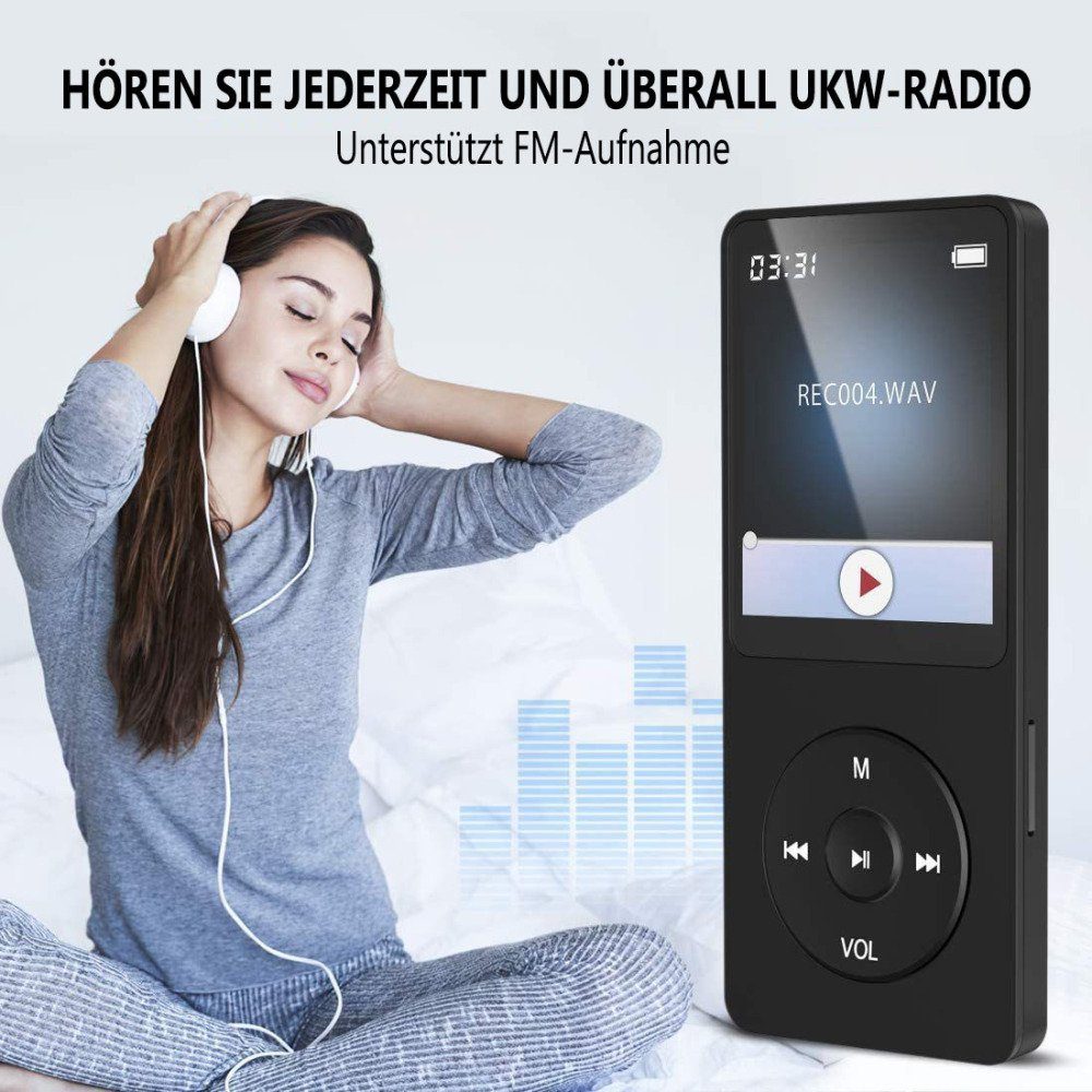 GelldG 64GB MP3 Player Bluetooth MP3-Player 5.0 mit TFT 1,8Zoll Farbbildschirm
