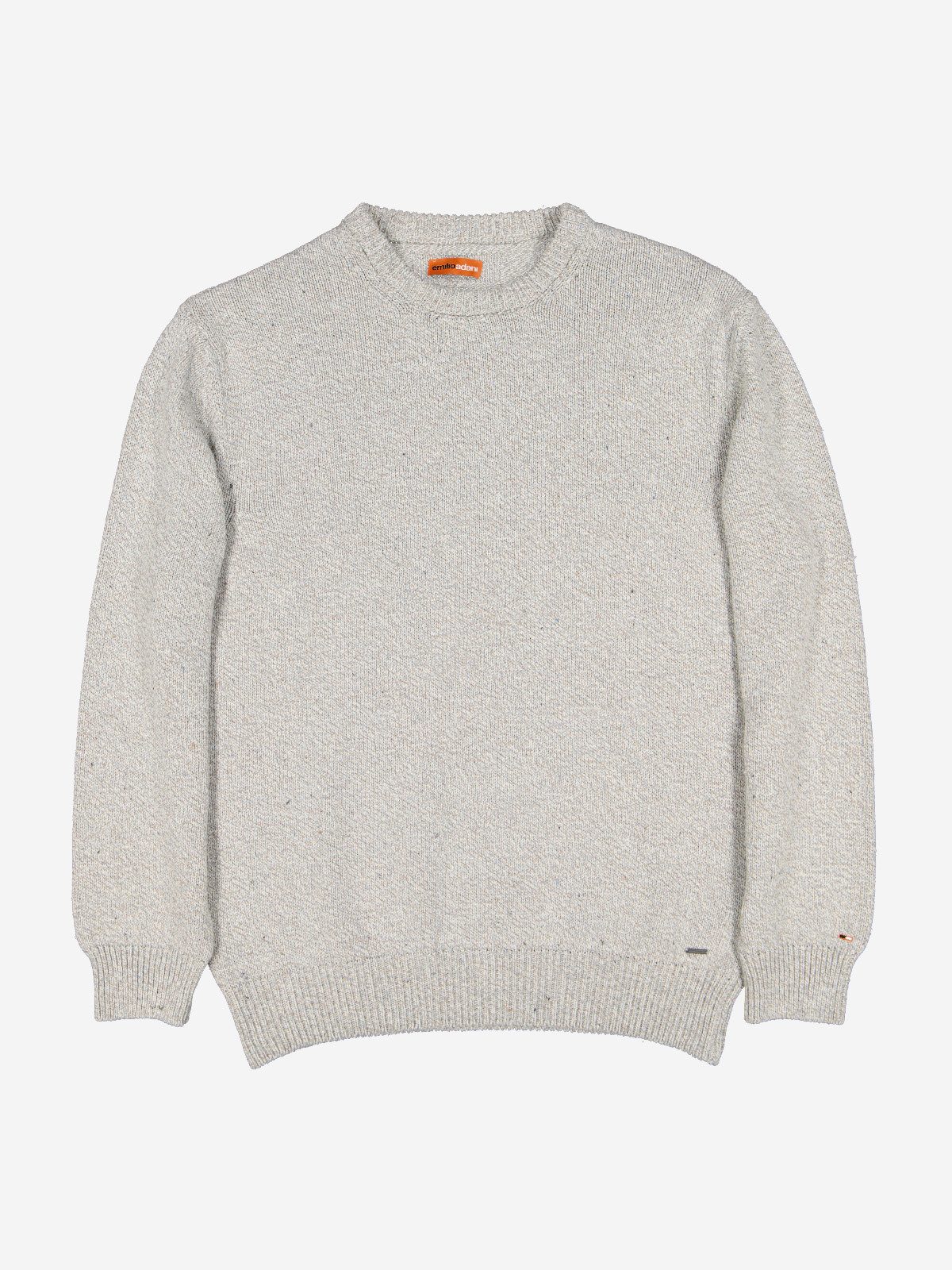 emilio adani Rundhalspullover Herren Pullover aus italienischer Baumwolle, Silbergrau