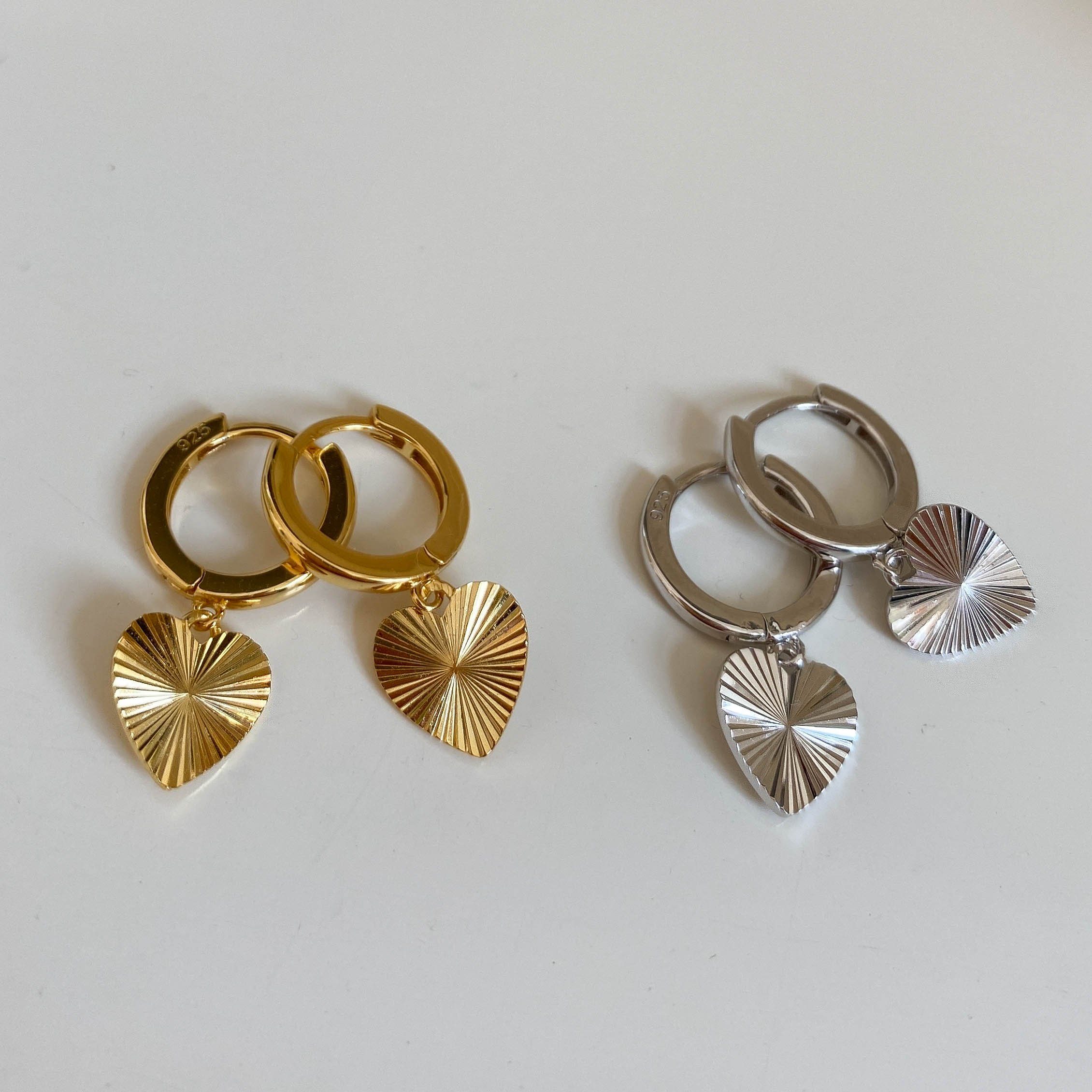 Ohrhänger Ohrringe Paar Silber vergoldet Paris, Herz Brandlinger 925