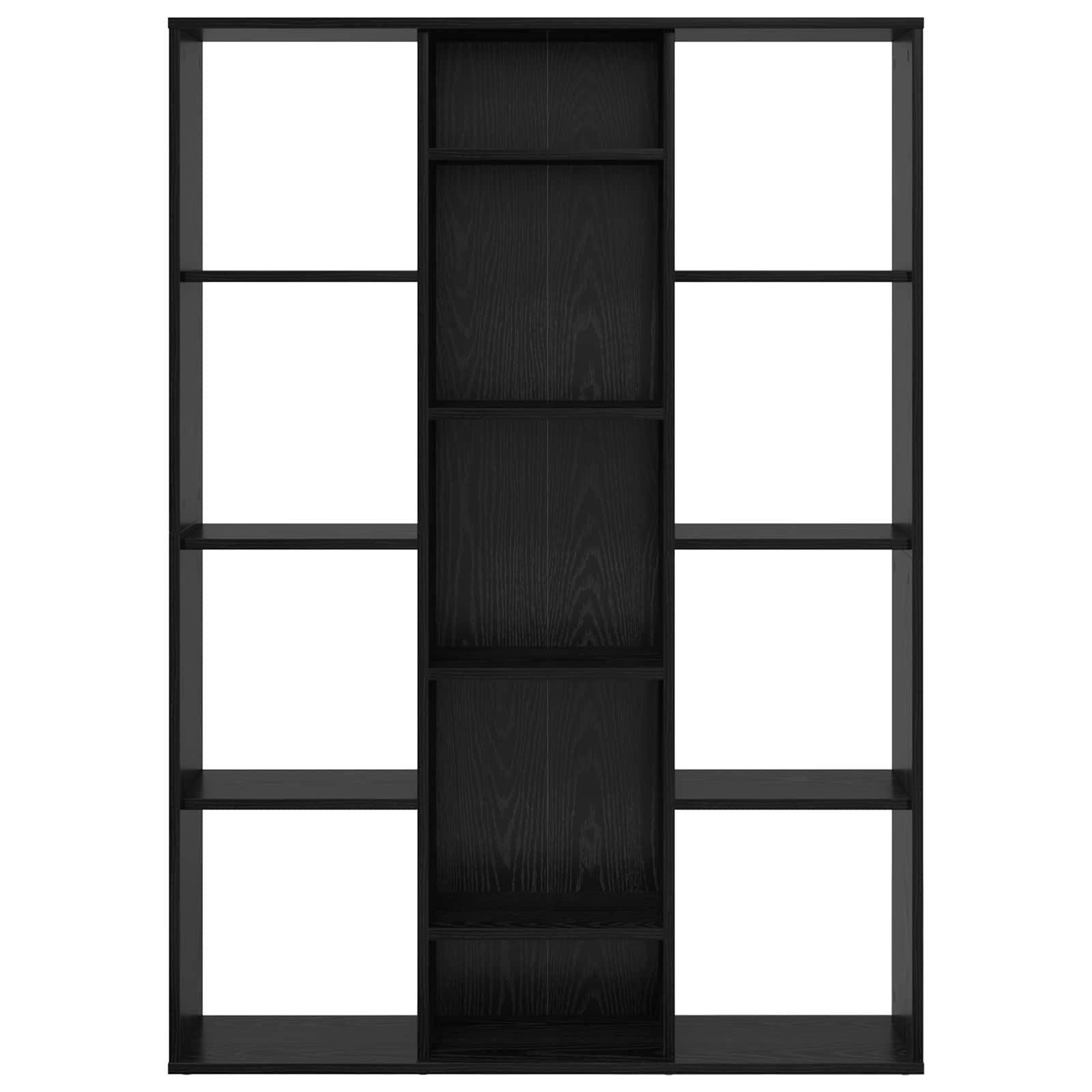 vidaXL Raumteiler Raumteiler Schwarz Eichen-Optik 100 x 24 x 140 cm Holzwerkstoff, 1-tlg. – Bild 5 von 5