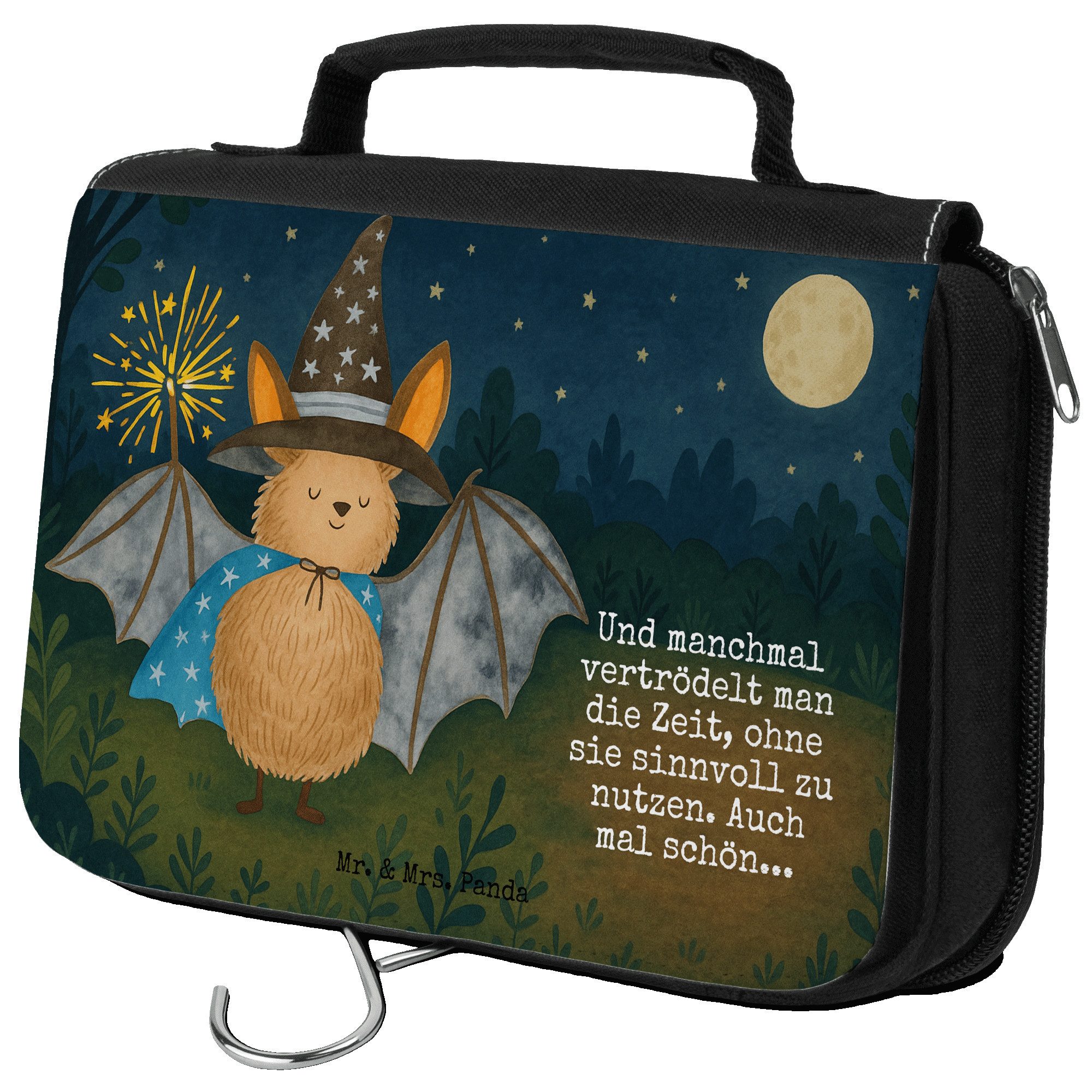 Kulturbeutel Fledermaus Zauberer Design, Kulturtasche, Weiß, Kosmetiktasche, Reins