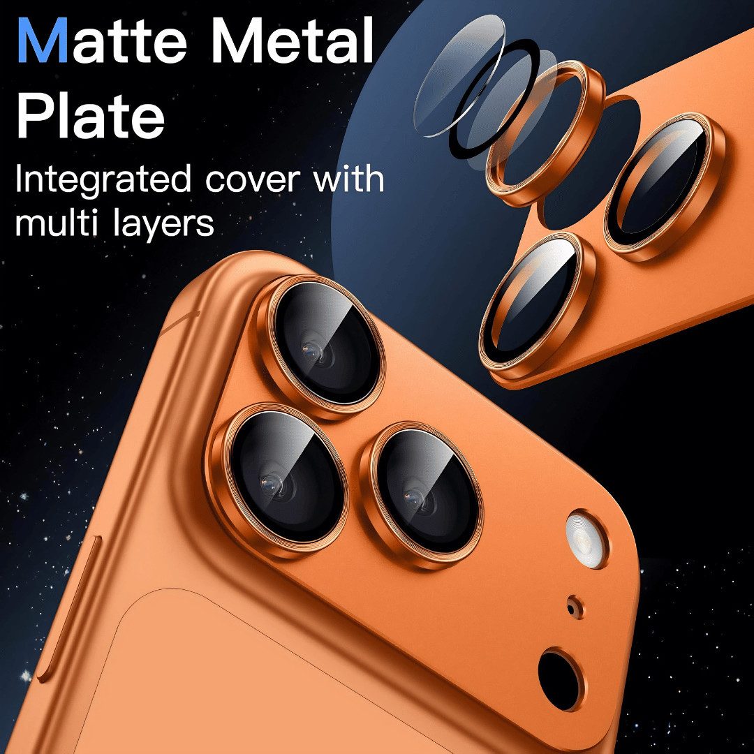 SmartUP Kameraschutzglas für iPhone 17 Pro Max Titan Metall Kameraglas Panzerglas Panzerfolie für iPhone 17 Pro Max, Titan Kameraglas