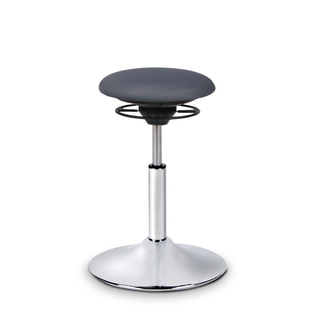 Balimo Sitzhocker CLASSIC - Gestell Silber gebürstet - Sitztrainer - Bewegungshocker