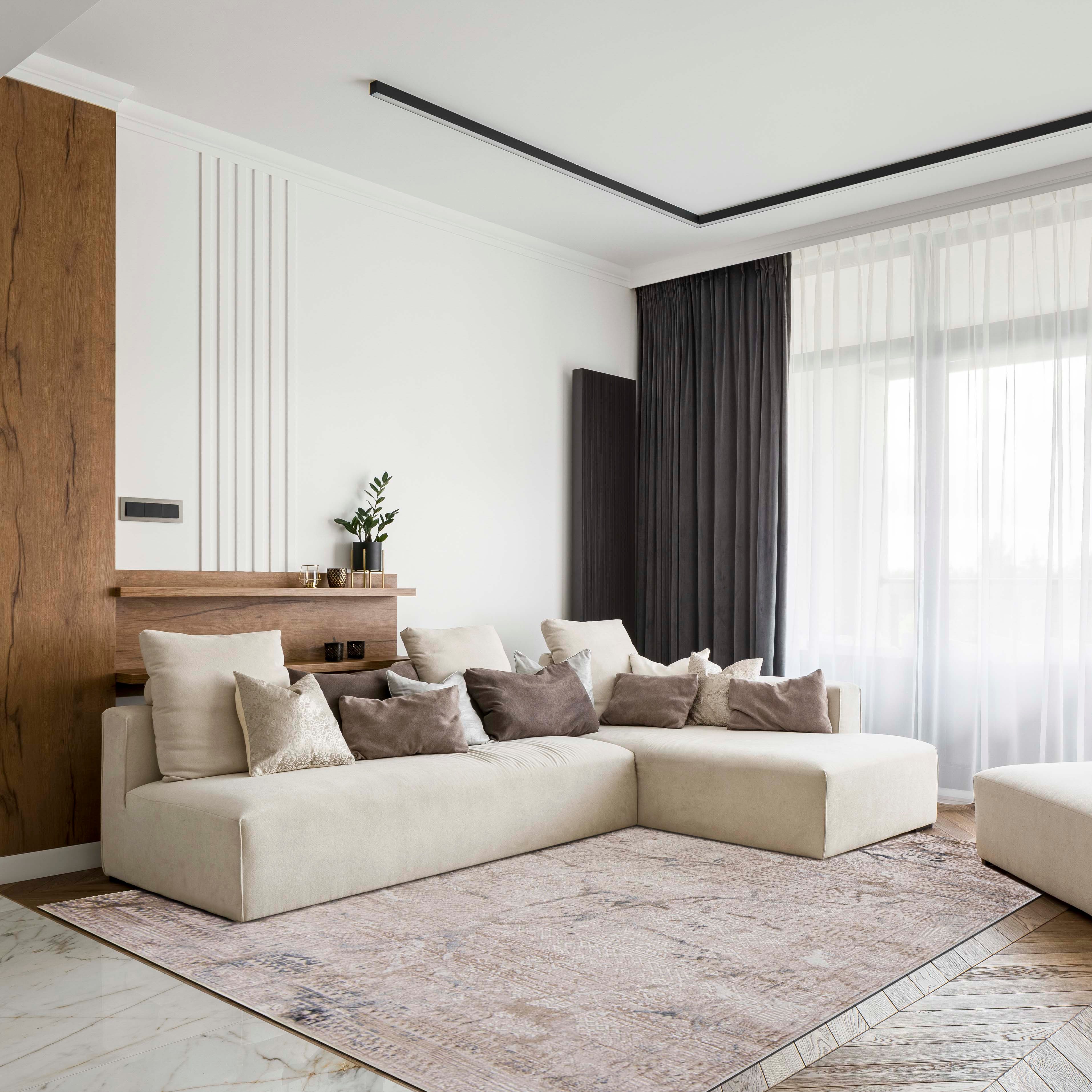 Mazovia Designteppich Modern Abstrakt Teppich für Wohnzimmer Schlafzimmer Büro - Kurzflor, 80 x 150 cm, Fußbodenheizung – Bild 3 von 5