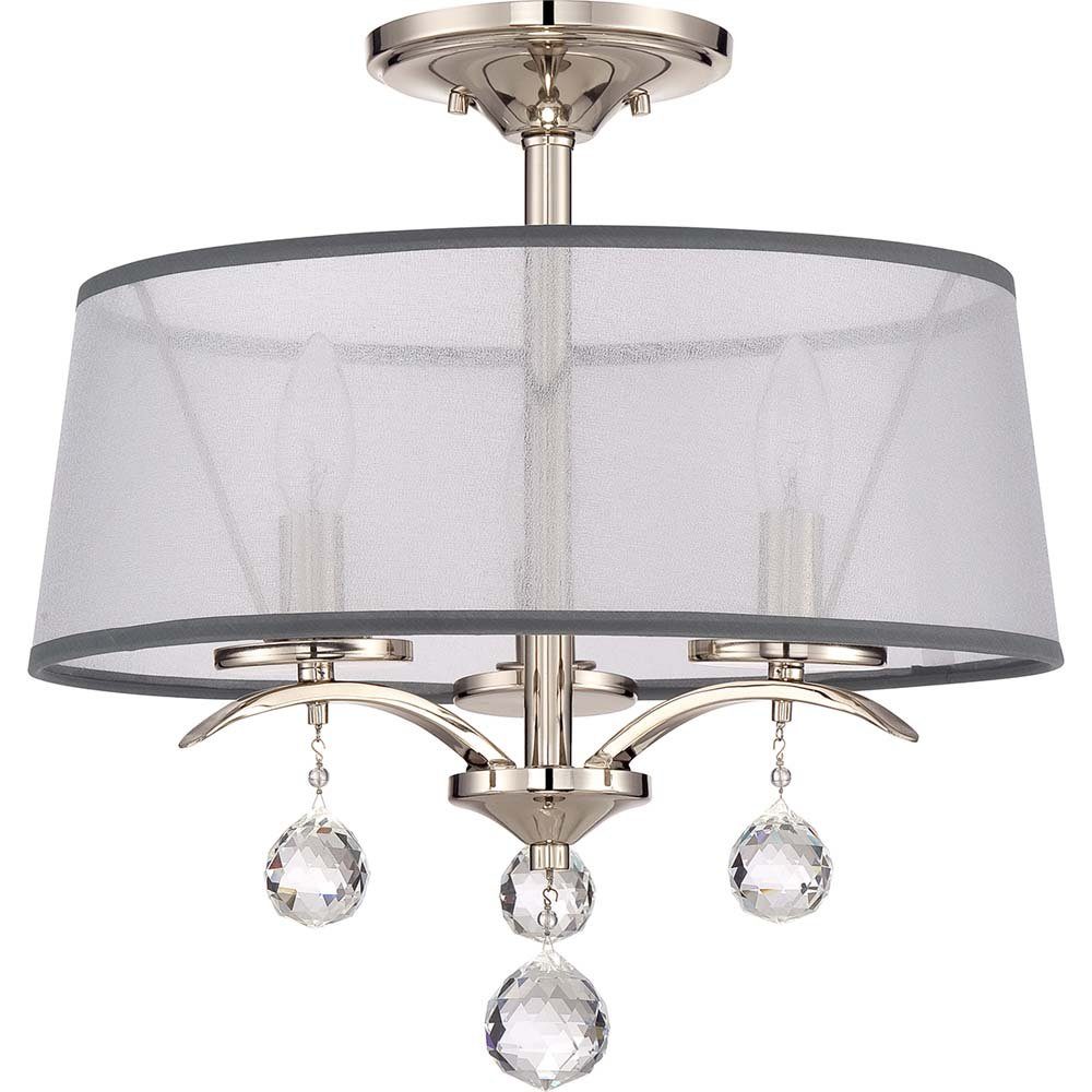 Elstead LIGHTING Deckenleuchte, Leuchtmittel nicht inklusive, Deckenleuchte Lampe Wohnzimmerleuchte Kristallakzenten Metall D 40,7cm