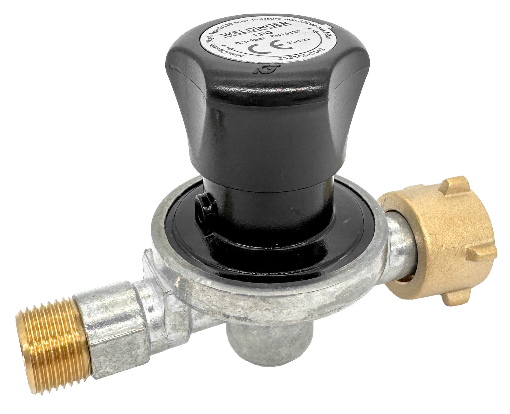 WELDINGER Druckregler Propanregler 0,5-4 bar stufenlos regelbar (W21,8lx3/8"l) Lötregler, (1-St), stufenlos regelbar