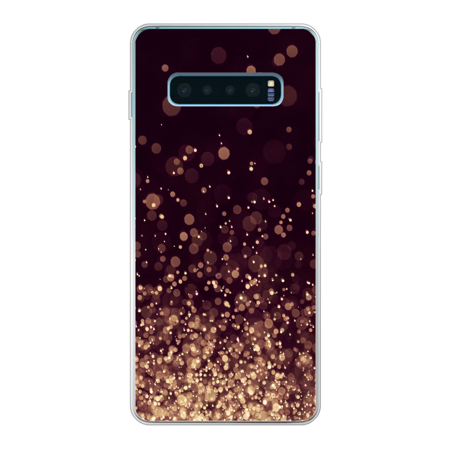 MuchoWow Handyhülle für Samsung Galaxy S10 Plus Abstrakt - Glitzer - Licht - Design, Phone Case, Silikon, Schutzhülle Dünn