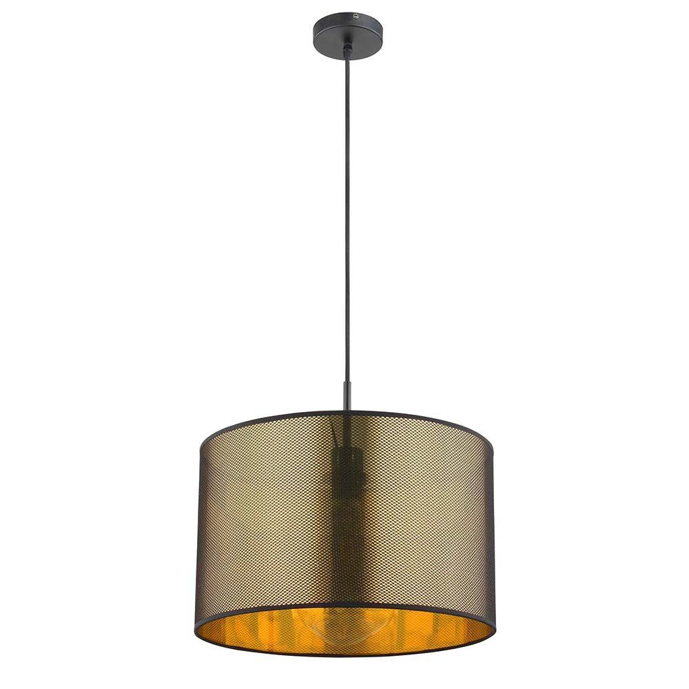 inklusive, Pendelleuchte Esstischlampe Leuchtmittel etc-shop 40x140 gold nicht DxH schwarz Textil Pendelleuchte, Hängelampe