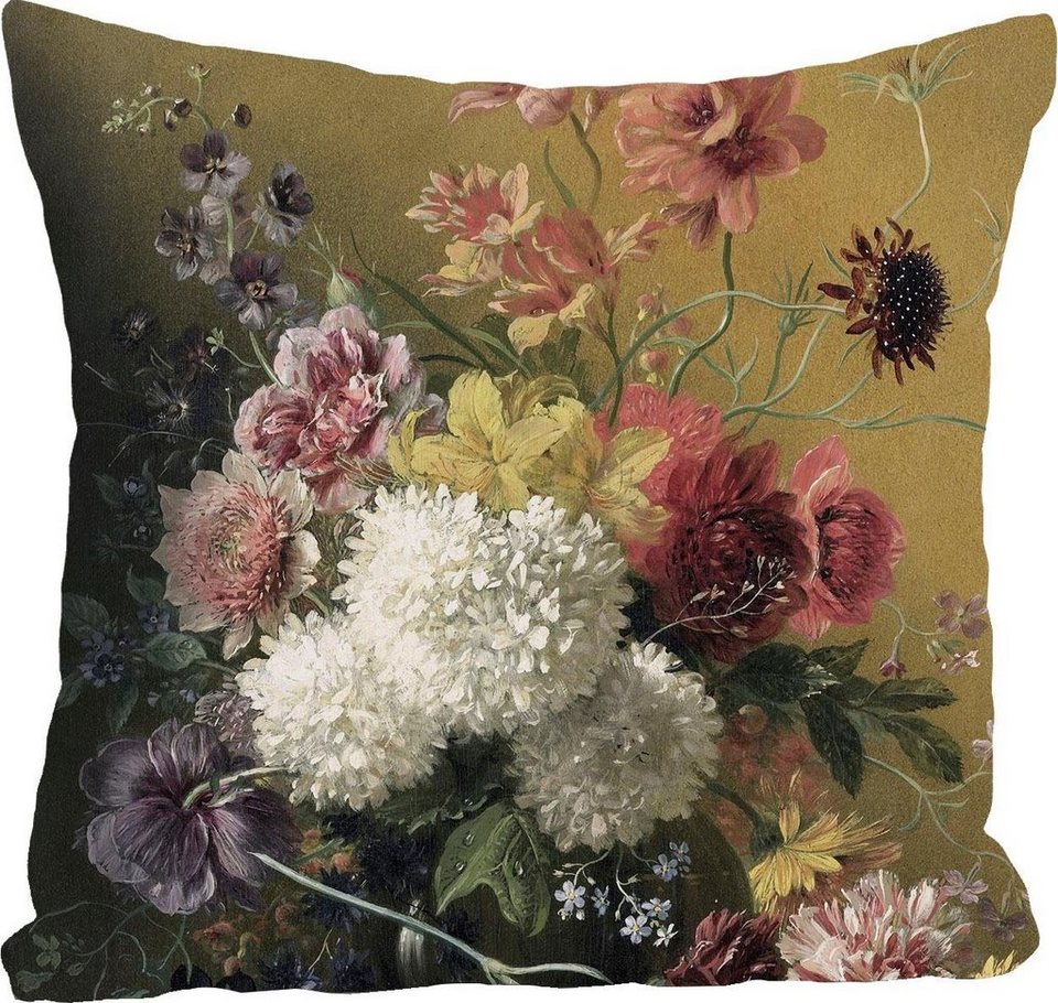 queence Dekokissen Blumenstrauß, Kissenhülle ohne Füllung, 1 Stück,  Kissenbezüge mit Reißverschluss