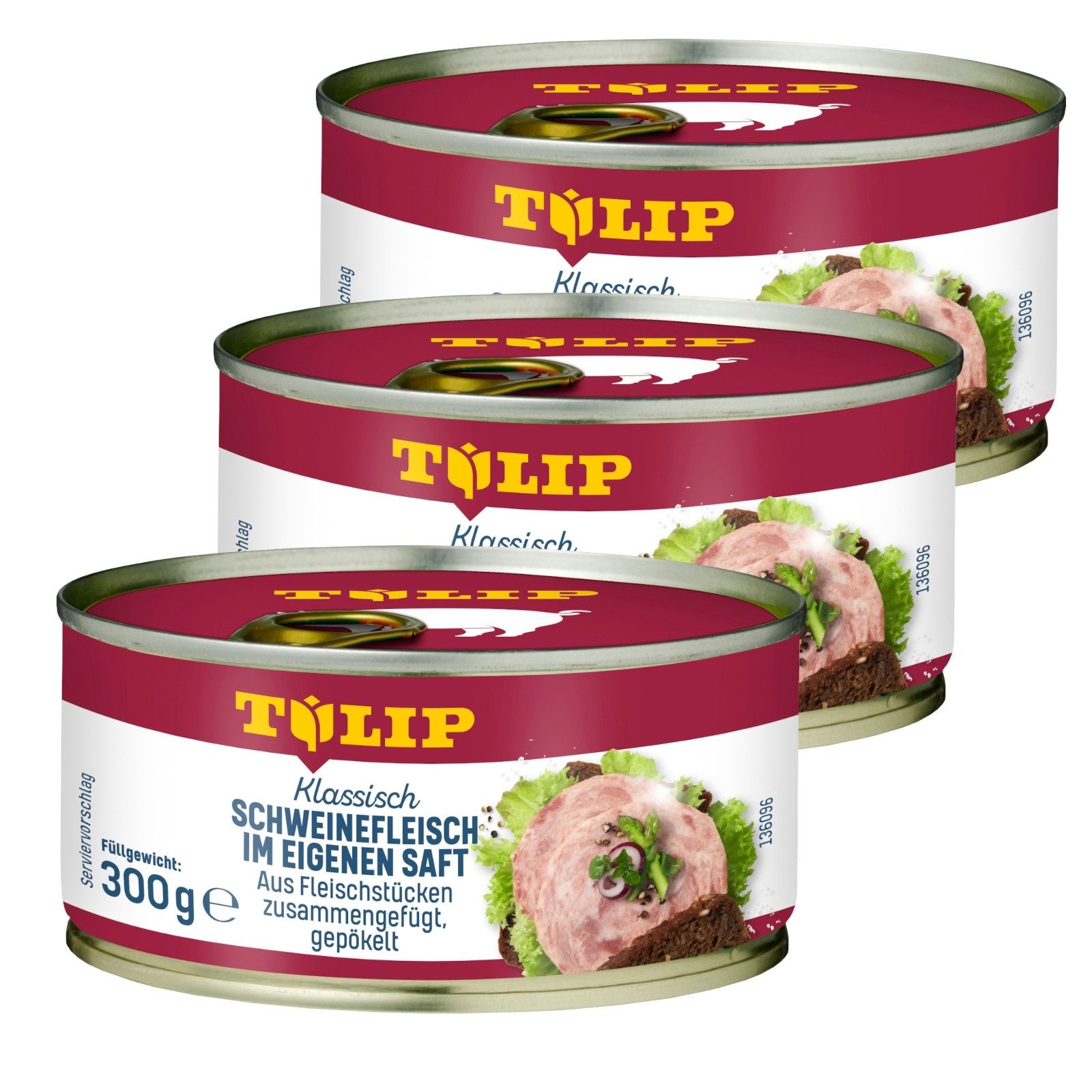 TULIP Wurstkonserve Schweinefleisch im eigenen Saft 300g Fleisch Schwein Frühstücksfleisch, 300 g