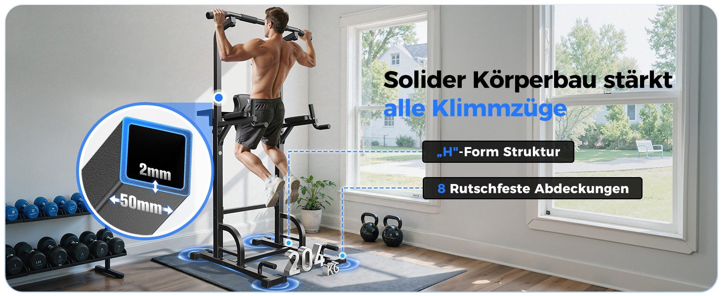 Sportsroyals Kraftstation Power Tower, Dip-Station, Klimmzugstange für das Krafttrainingsgerät, (1-tlg), im Heim-Fitnessstudio, mt einer Gewichtskapazität von 204KG