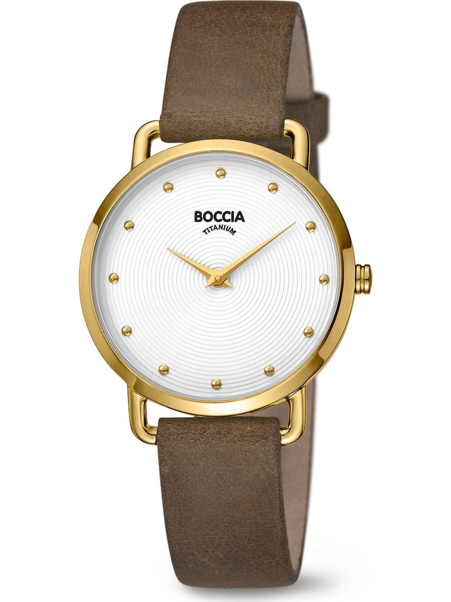Boccia Damen-Uhren braun Quarzuhr Analog Quarz Boccia