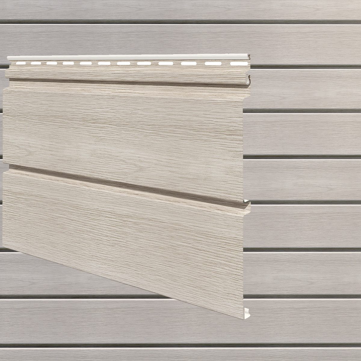 Vox Verkleidungspaneel Canadian Siding MAX3 Rundprofil 2-Brett 3,85 m St. 0,925qm hellgrau, BxL: 18,50x385,00 cm, 1,1 qm, (Stückweise 1 Paneel, 1,10 qm) Besonders schlagfest MAX3, pflegeleicht, abwaschbar, Leichtgewicht
