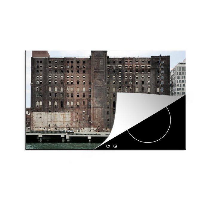 MuchoWow Herdblende-/Abdeckplatte Verlassenes Gebäude in New York Vinyl (1 tlg) induktionskochfeld Schutz für die küche Ceranfeldabdeckung