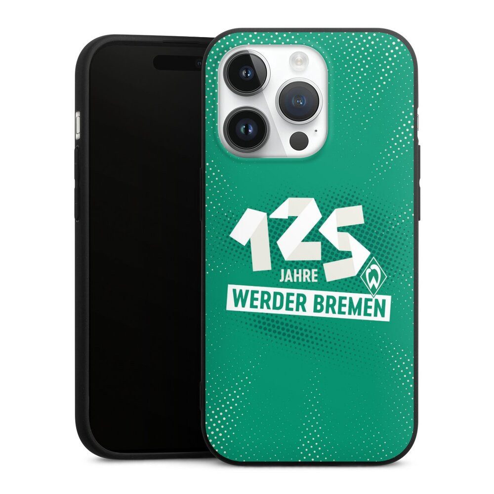 DeinDesign Handyhülle 125 Jahre Werder Bremen Offizielles Lizenzprodukt, Apple iPhone 14 Pro Silikon Hülle Premium Case Handy Schutzhülle