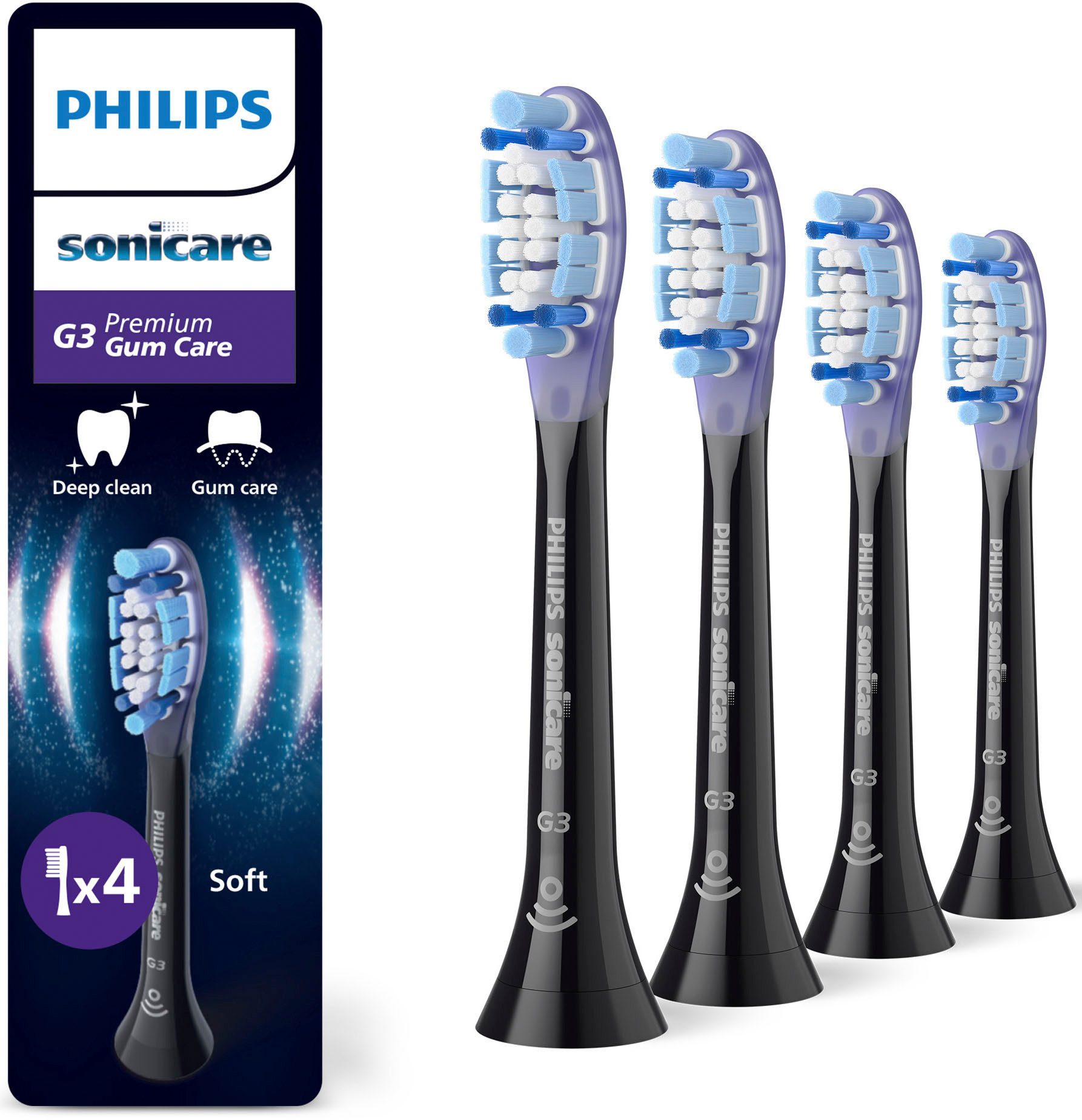 Philips Sonicare Aufsteckbürsten G3 Premium Gum Care, für gesünderes Zahnfleisch, für jedes Sonicare Handstück