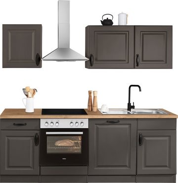 wiho Küchen Küchenzeile Erla, mit E-Geräten, Breite 220 cm, extra kurze Lieferzeit
