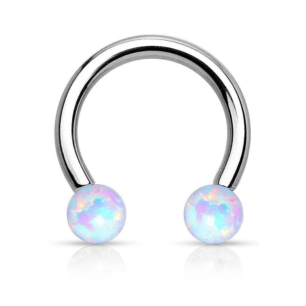 Piercing-Set Piercing Septum Hufeisen mit Opal Kugeln