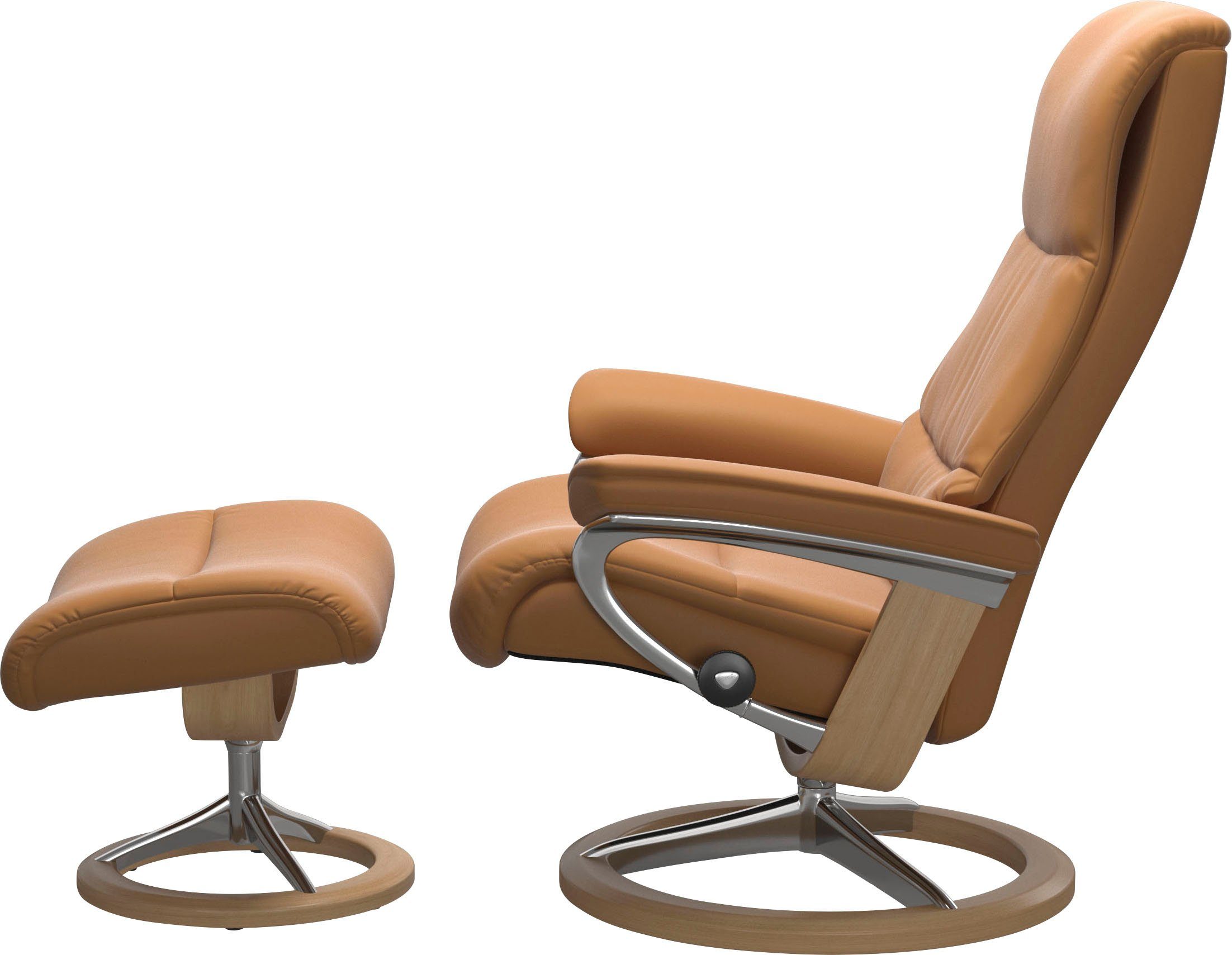 Base, Relaxsessel (Set, Größe Relaxsessel mit Hocker), View Stressless® Signature Eiche M,Gestell mit