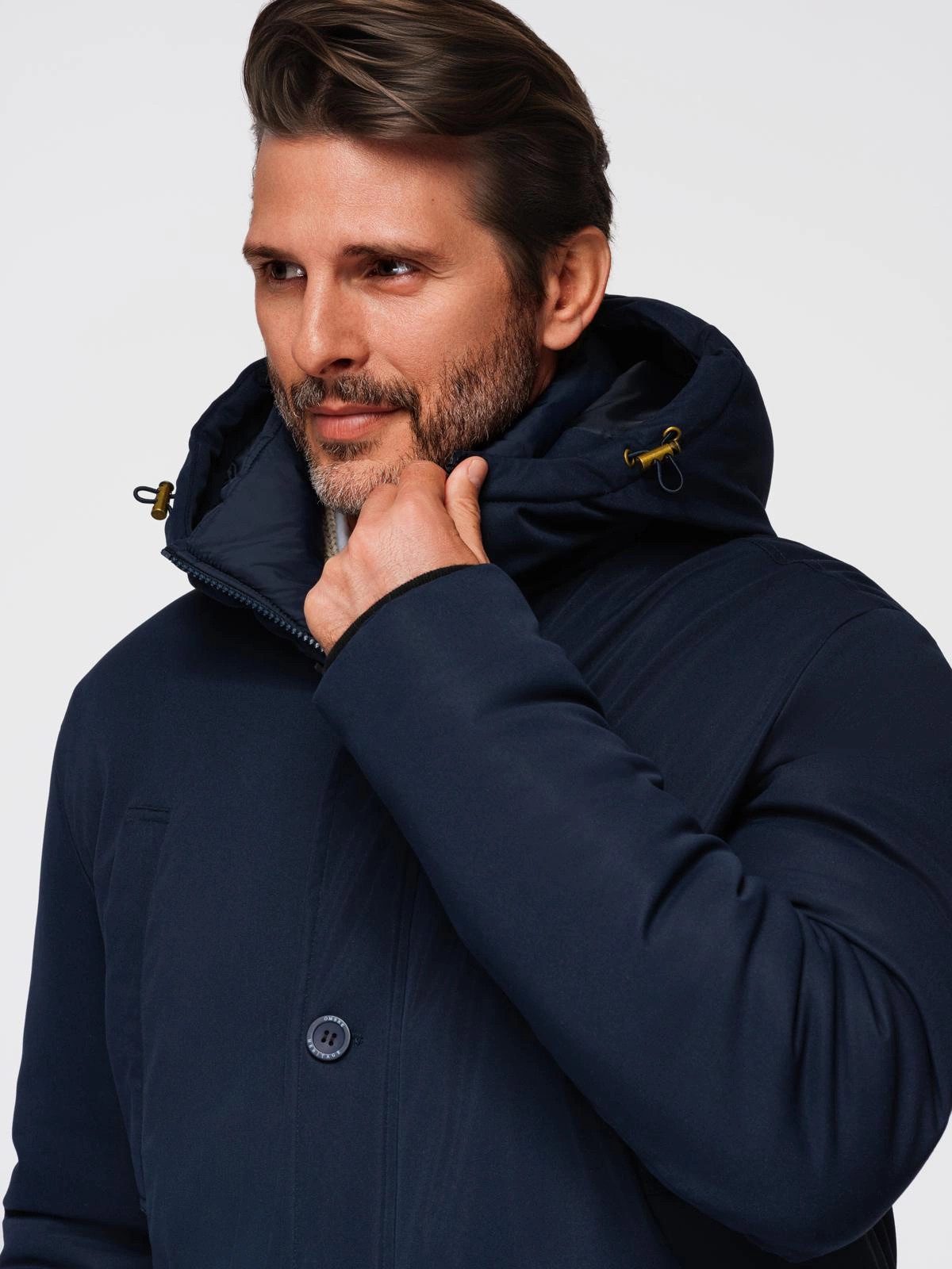 OMBRE Winterjacke Elegante Herren-Parka mit Cargotaschen und Kapuze