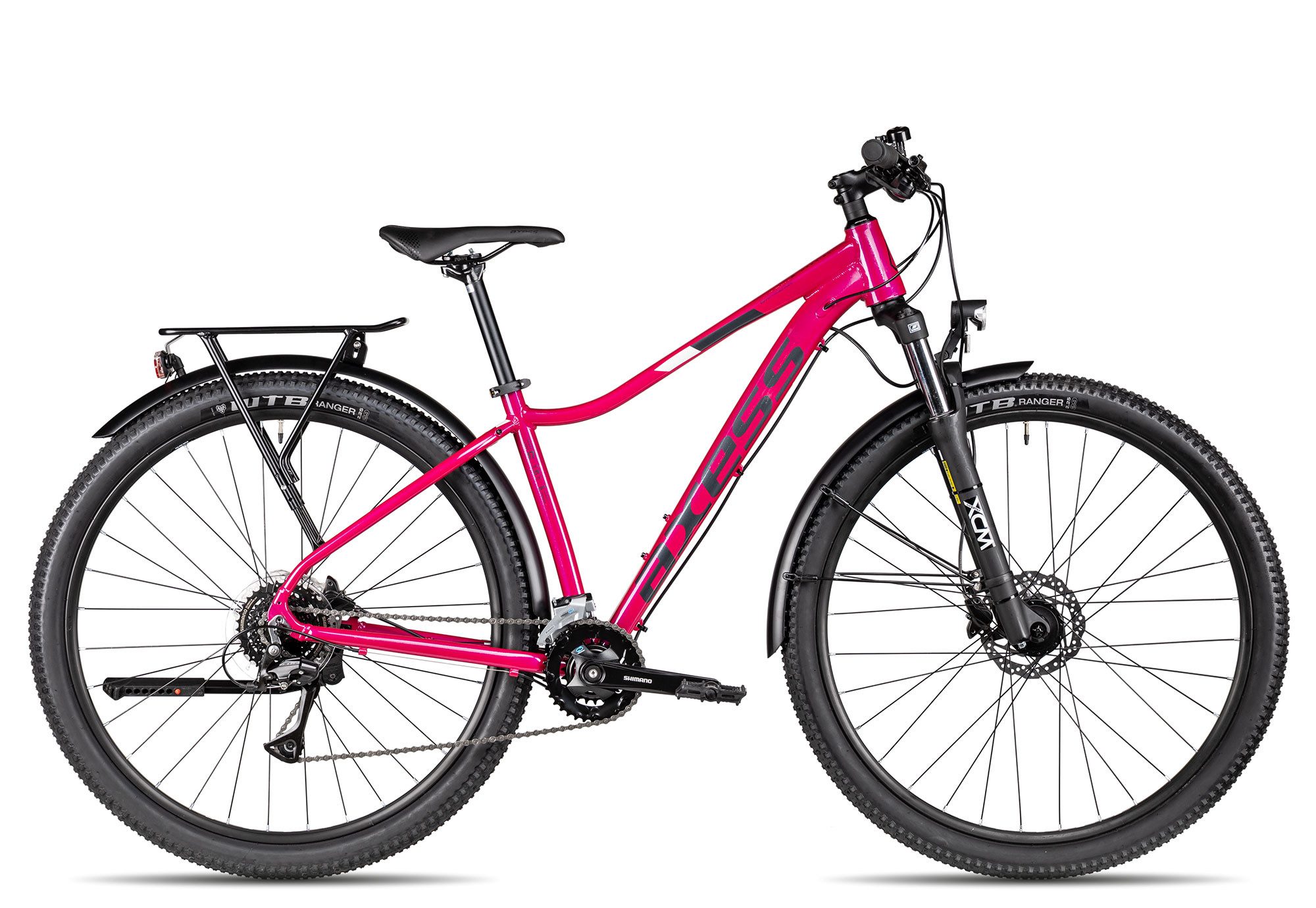 Axess Mountainbike MEEA DX ATB, 16 Gang Shimano Acera RD-M3020-8 Schaltwerk, Kettenschaltung, hydraulische Scheibenbremse violett/rosa