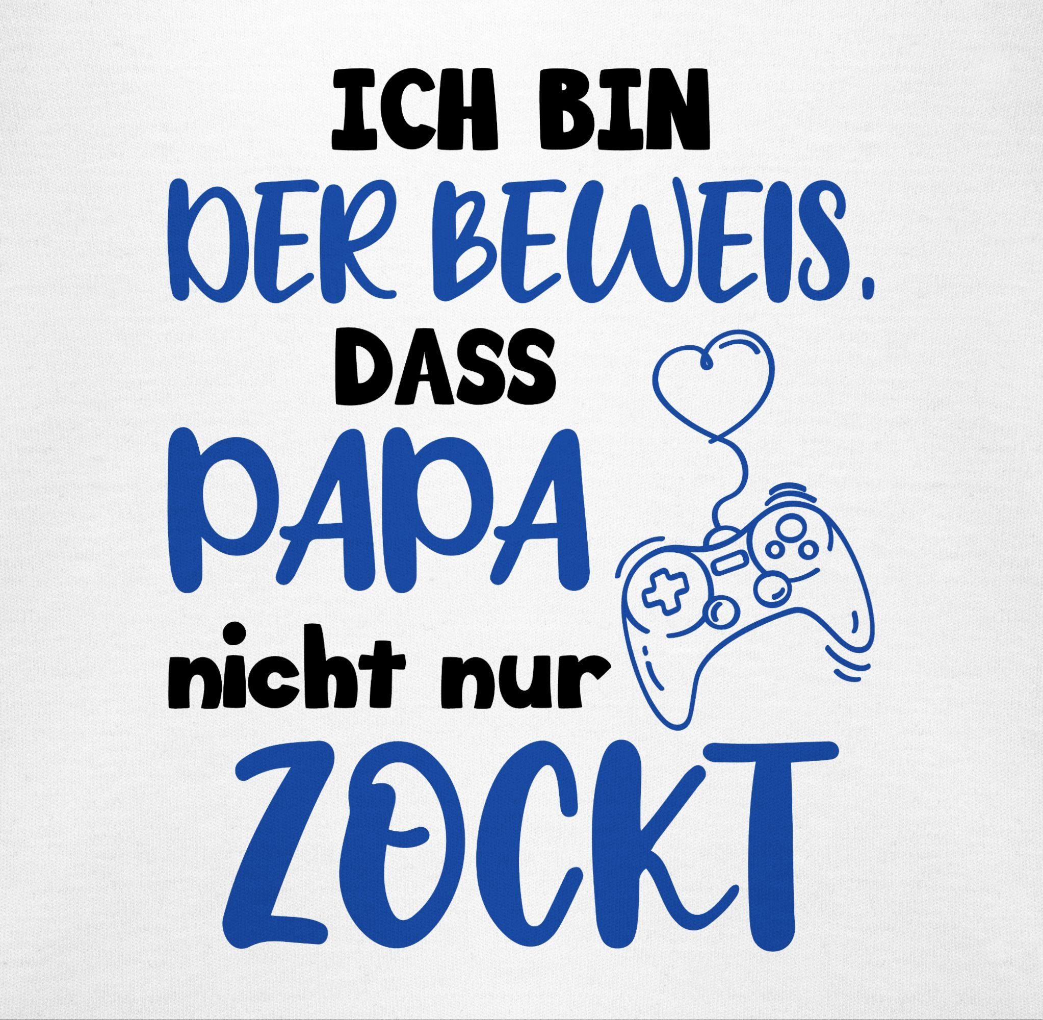 Shirtracer Shirtbody Ich bin der Beweis, dass Papa nicht nur zockt Schwarz Blau Geschenk Vatertag Baby