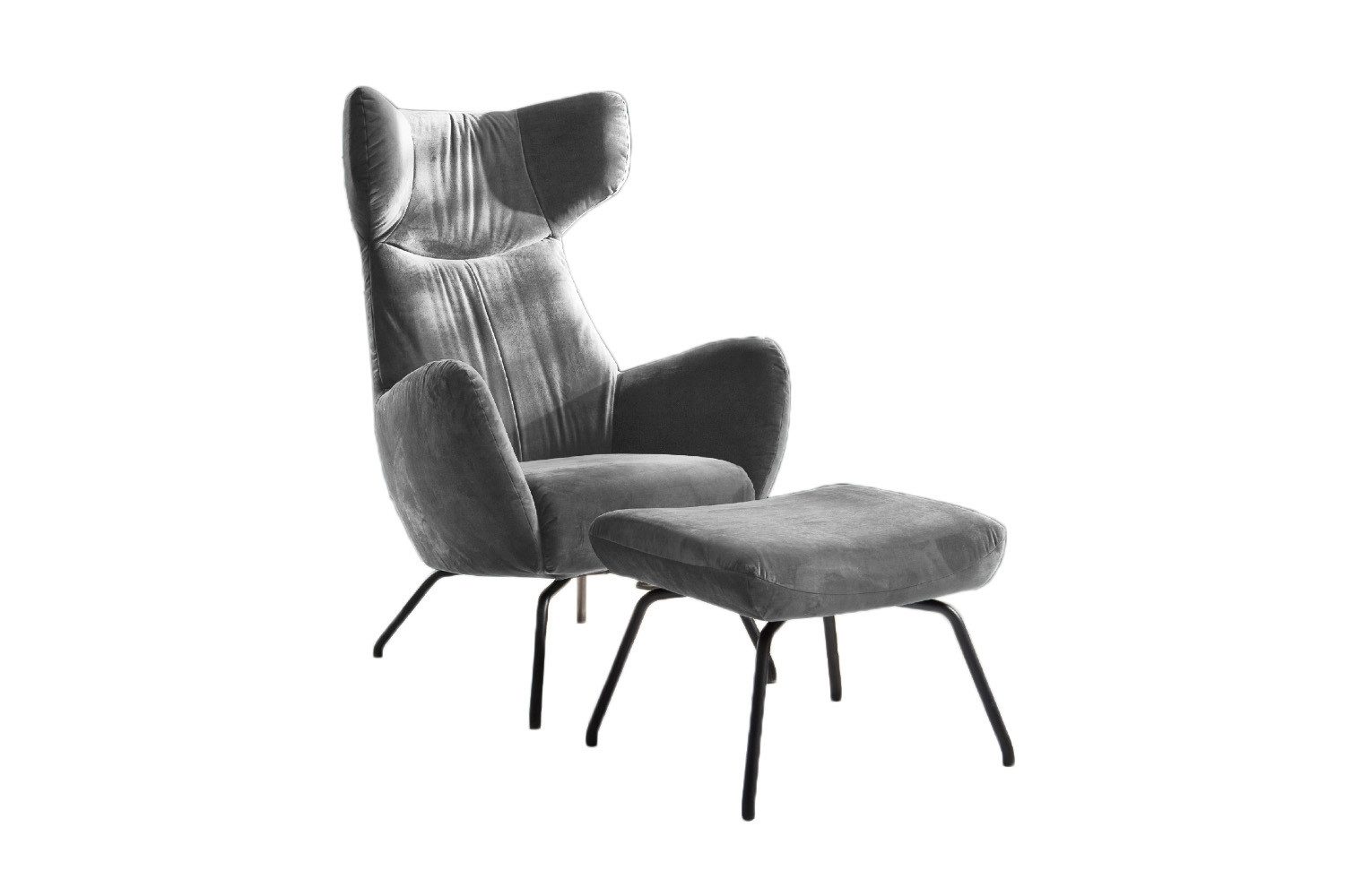 KAWOLA Relaxsessel LOTTE, Ohrensessel Velvet oder Cord, mit oder ohne Hocker verschiedene Farben