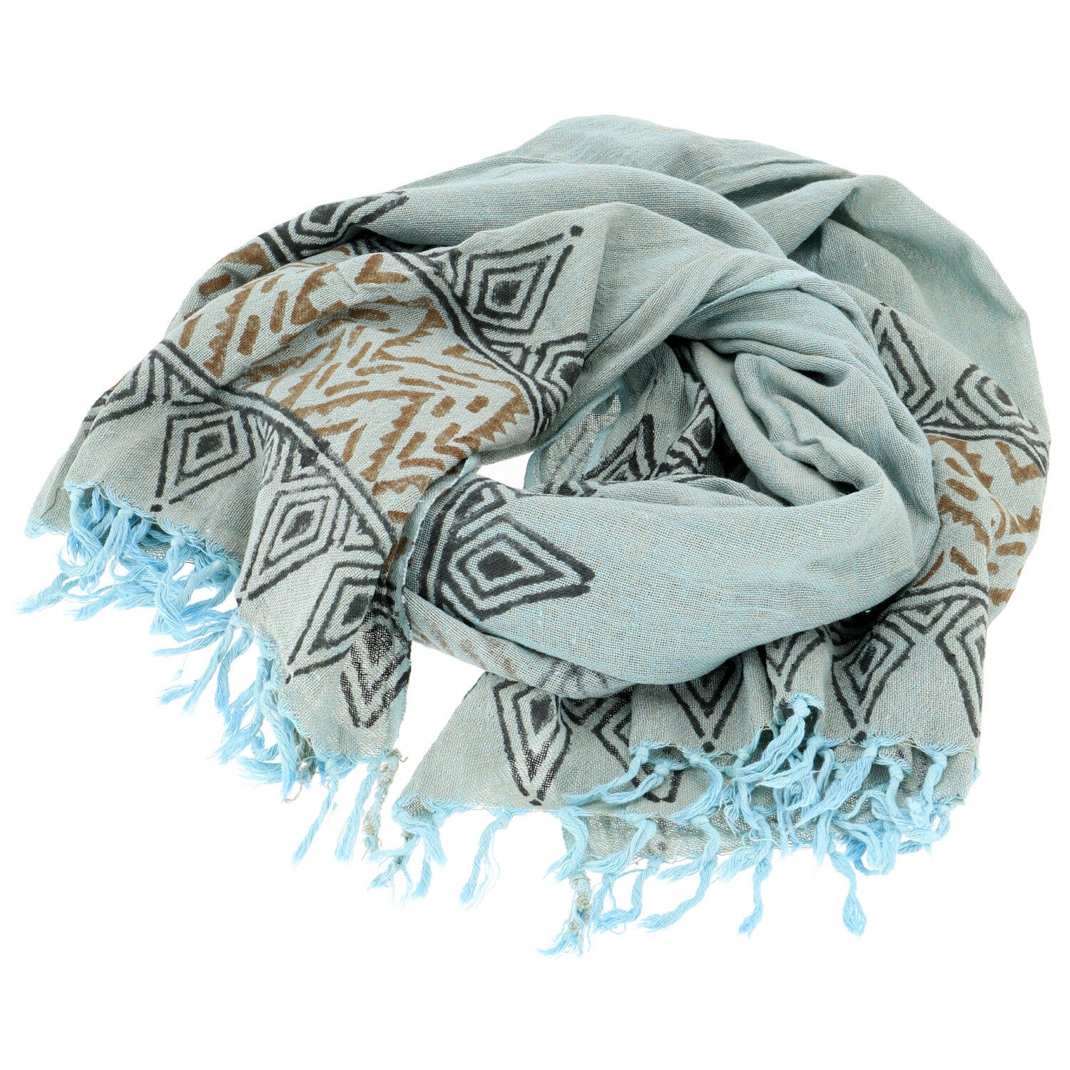 Guru-Shop Sarong Indisches bedrucktes Baumwolltuch, leichter..