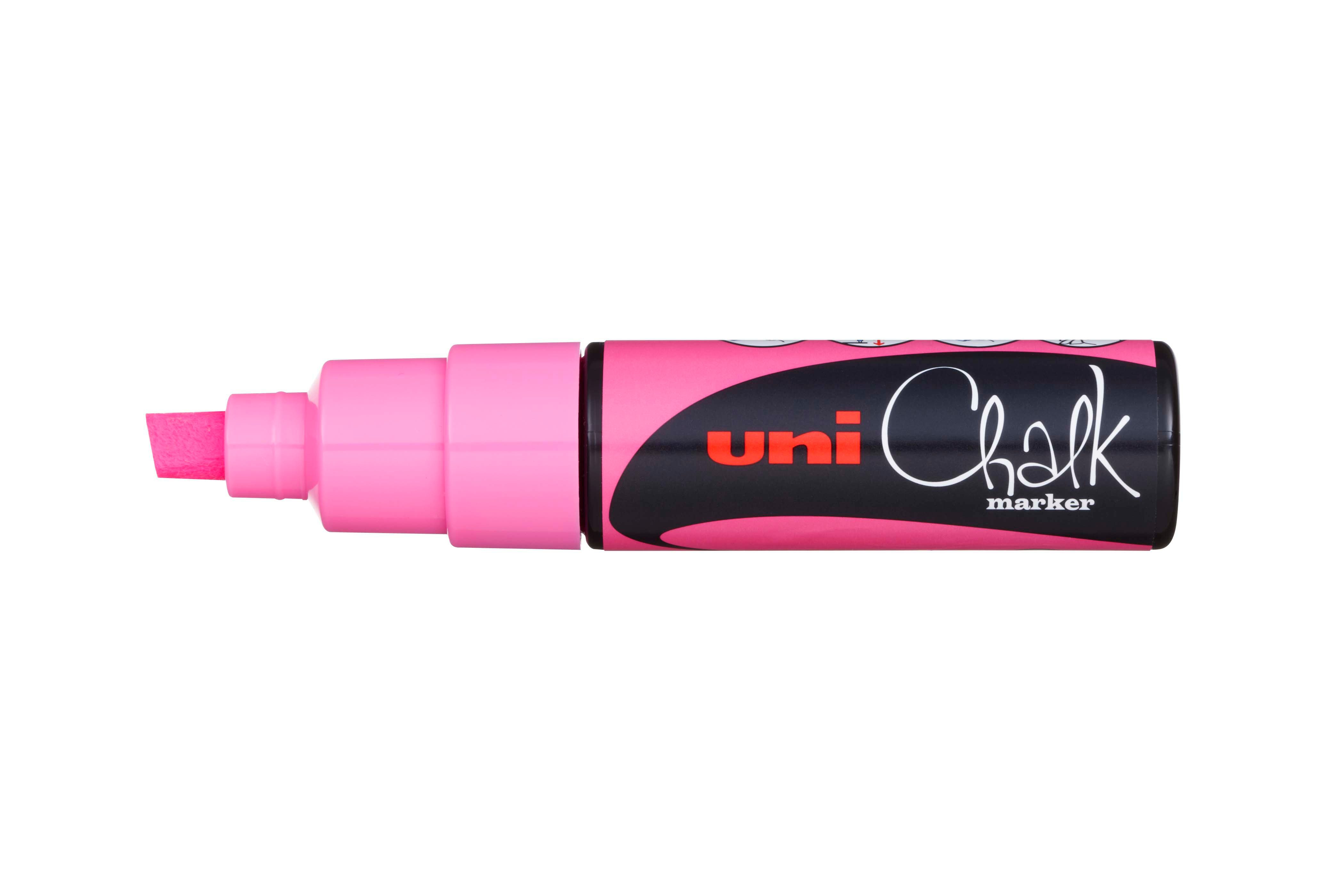 Mitsubishi Marker uni-ball Kreidemarker Chalk PWE-8K, neon-pink, Keilspitze