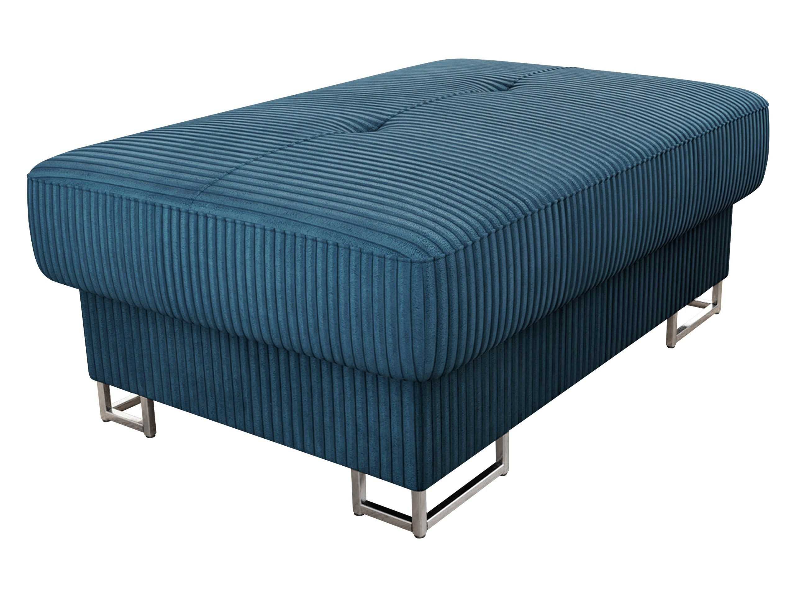 MIRJAN24 Polsterhocker Cotere Cord, 104x67x42 cm, Metallfüße in der Farbe Silber (Höhe: 9 cm)