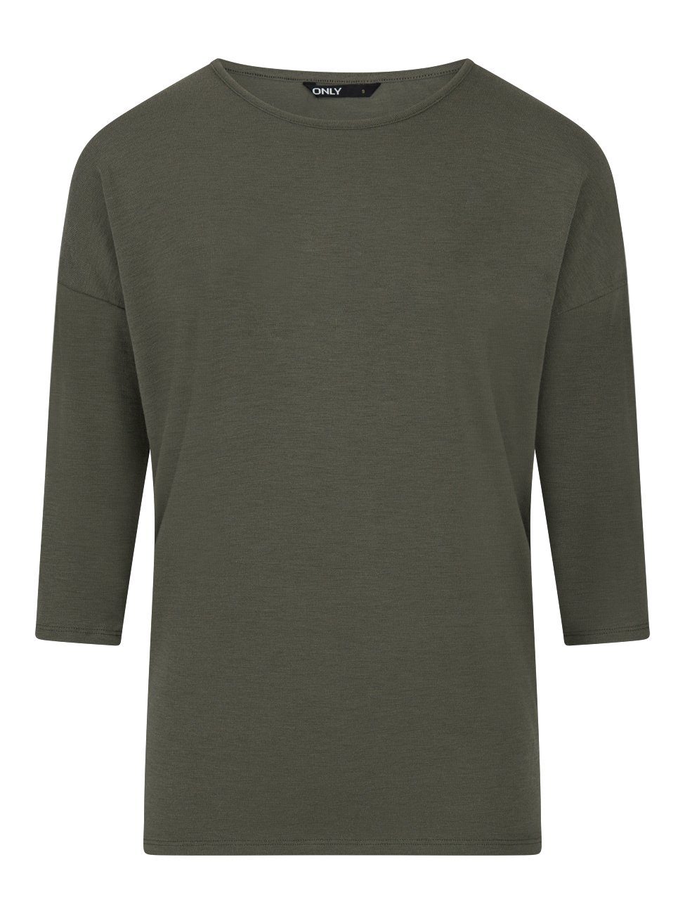 ONLY T-Shirt Damen Top ONGLAMOUR & Black Rundhalsausschnitt 3/4 mit Basic Leaf Arm 3/4 Shirt Fit Ärmel Regular Grape (4-tlg)