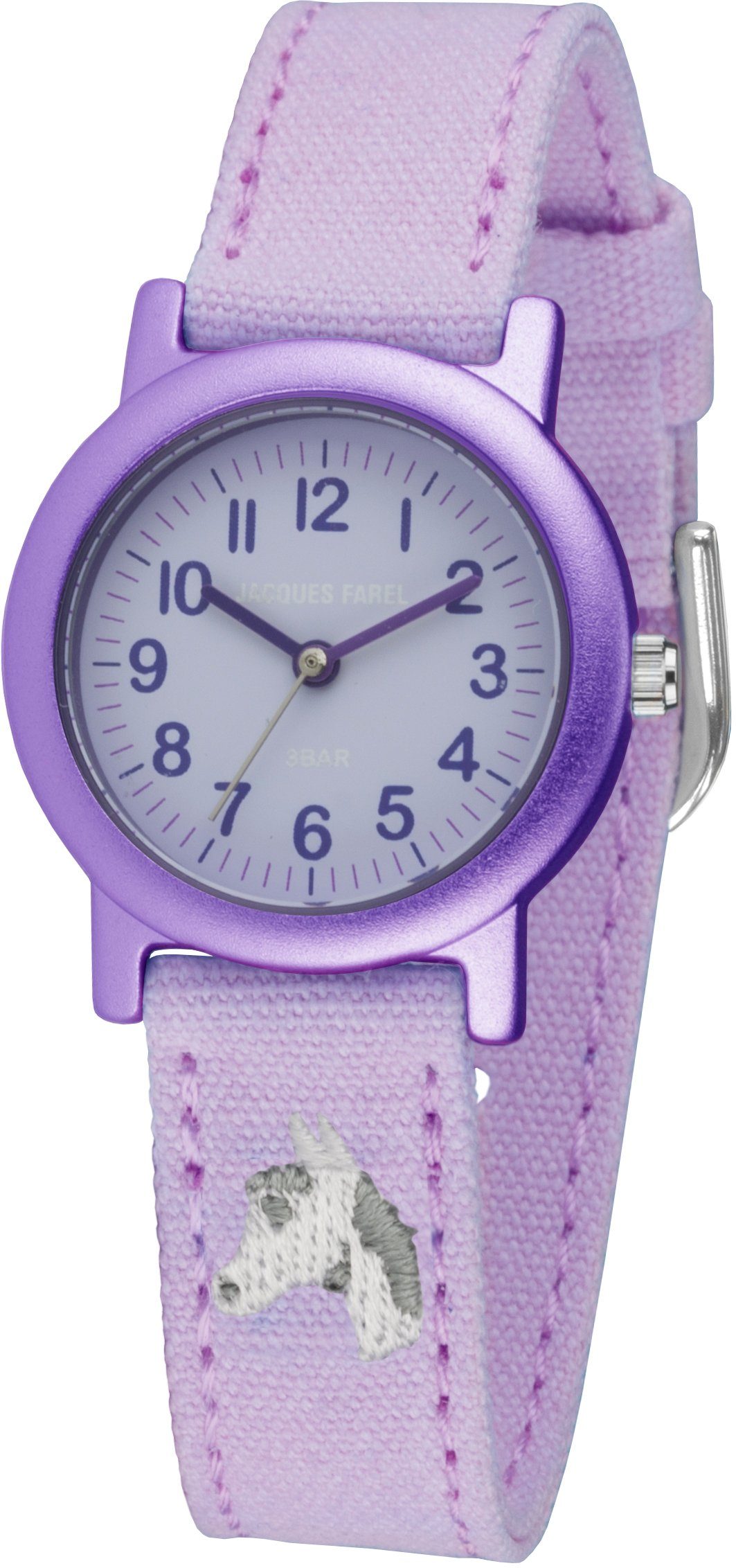 Jacques Farel Quarzuhr ORG 8820, Pferdeuhr, Armbanduhr, Kinderuhr, Mädchenuhr, Pferde, ideal auch als Geschenk