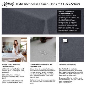 Melody Gartentischdecke Leinen-Optik Tischdecke abwaschbar mit Fleckschutz