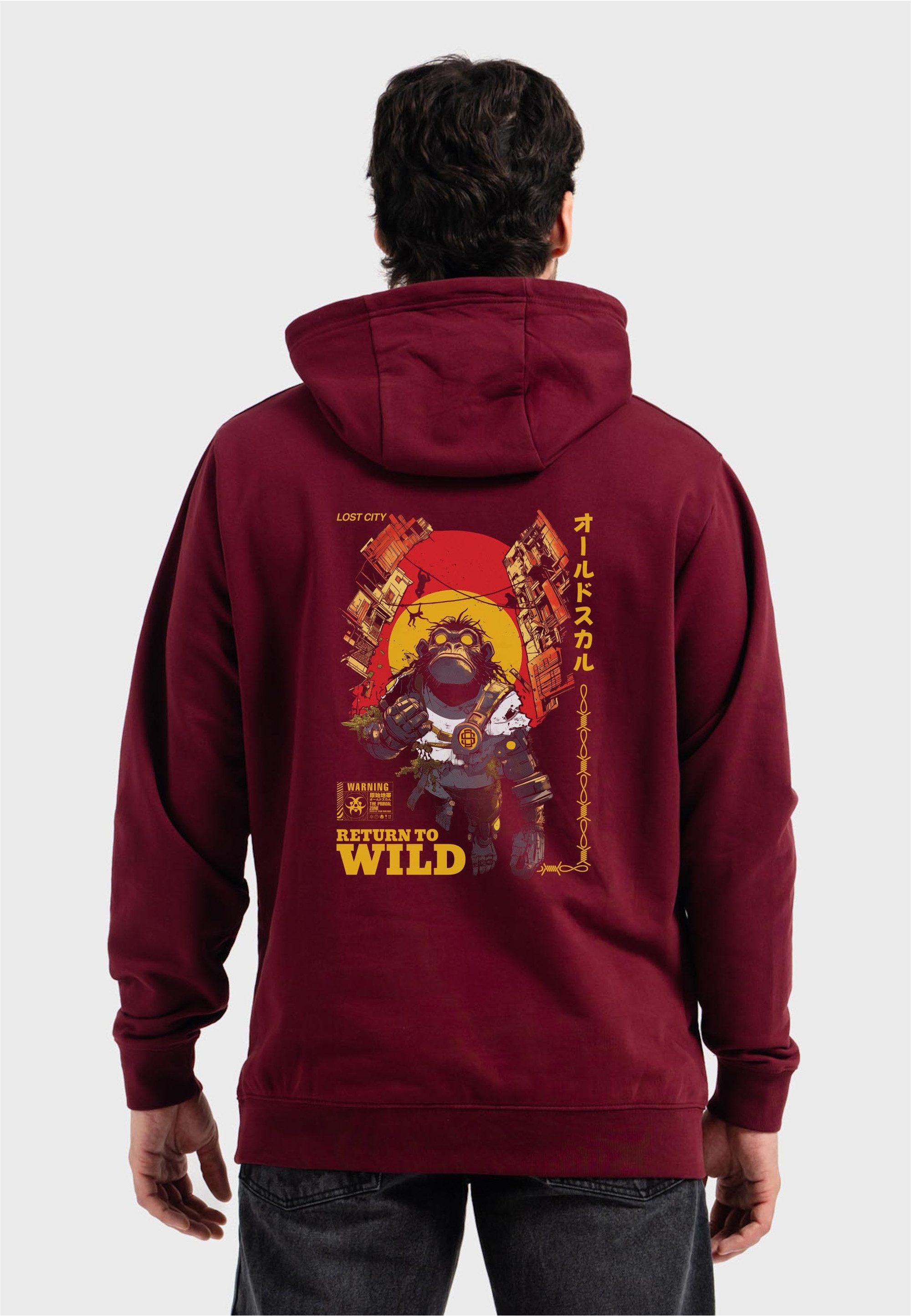 Oldskull Sweatjacke Wrldvibe Return to Wild Graphic mit coolem Rückenprint