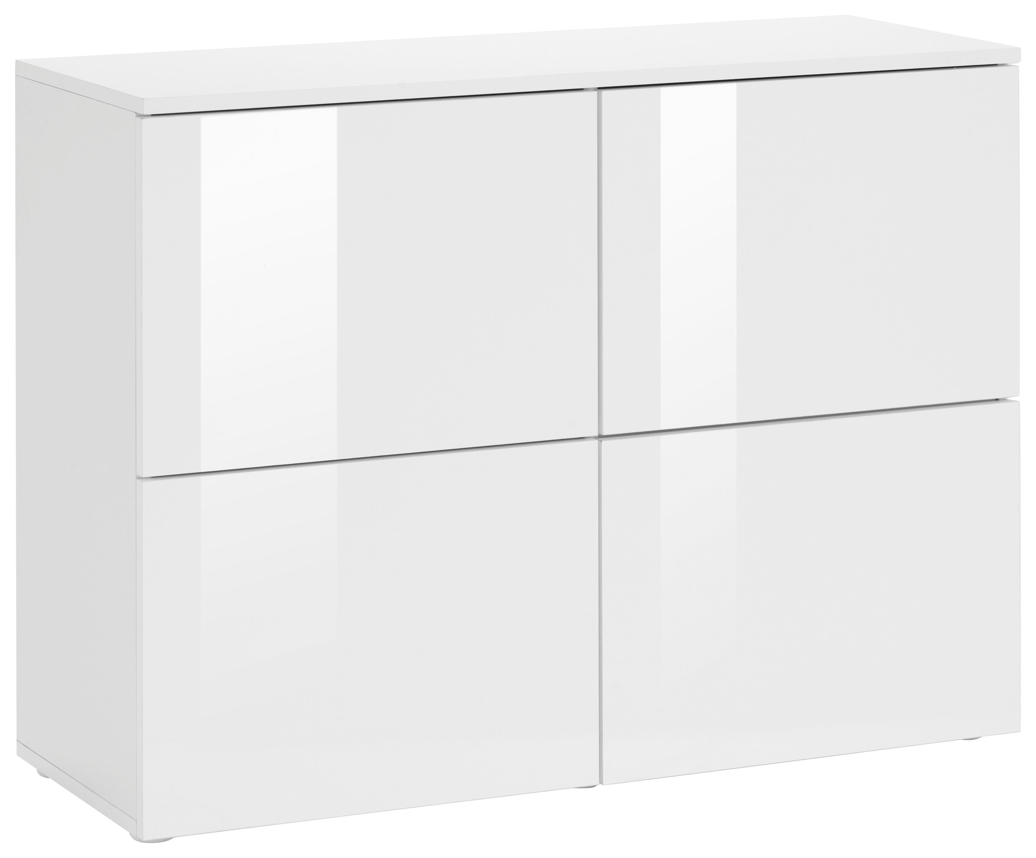 borchardt Möbel Kommode Rova, Sideboard mit 4 Türen, Breite 93 cm, 4-türig, Kommode mit viel Stauraum, weiß-glänzend