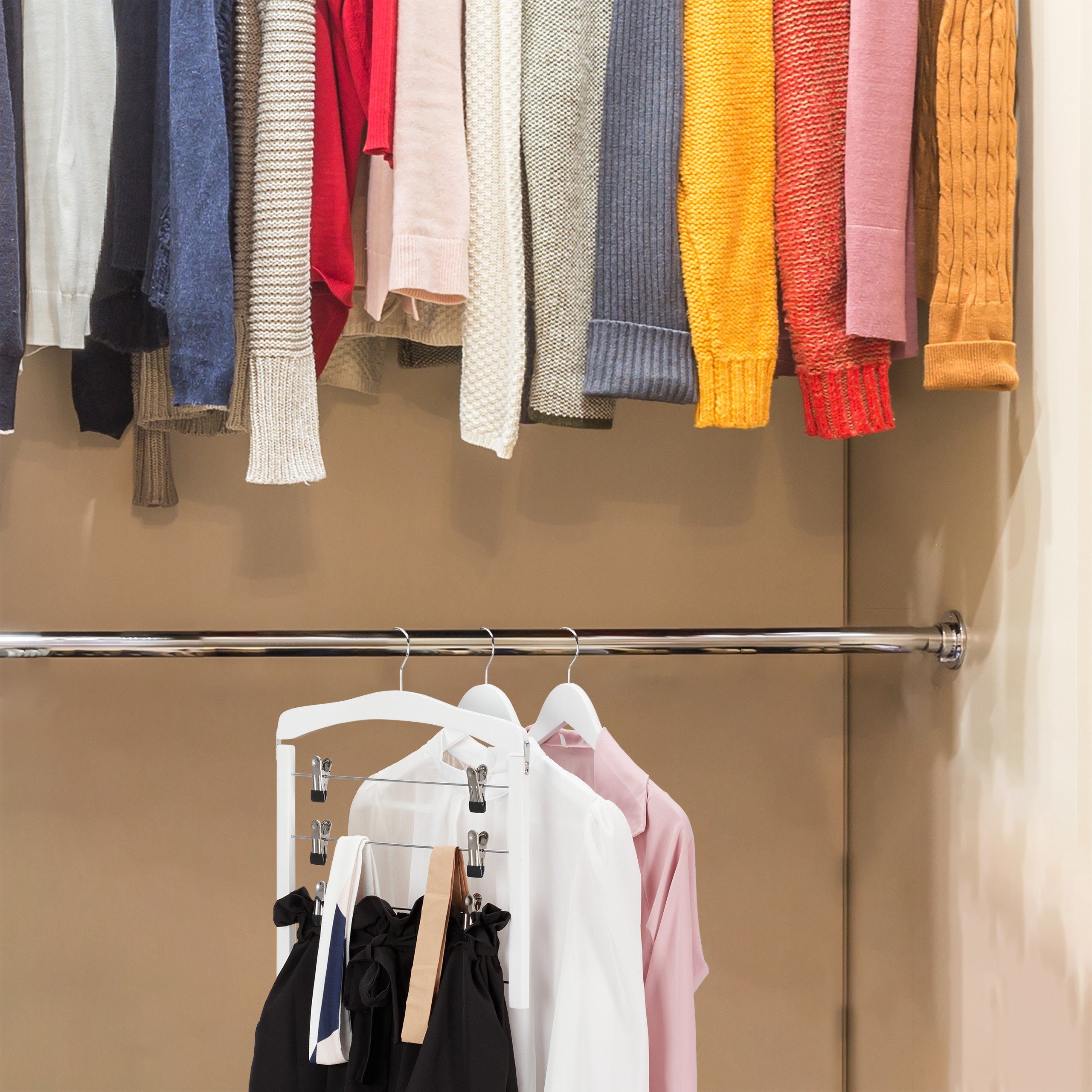 relaxdays Rockbügel mehrfach 3er Set, weiß günstig online kaufen