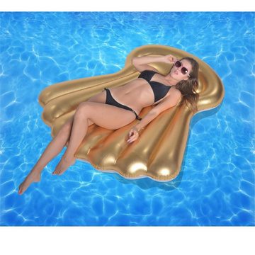 SunClub Luftmatratze Wasserinsel Goldmuschel, (Packung), 160x160cm, 2 Luftkammern