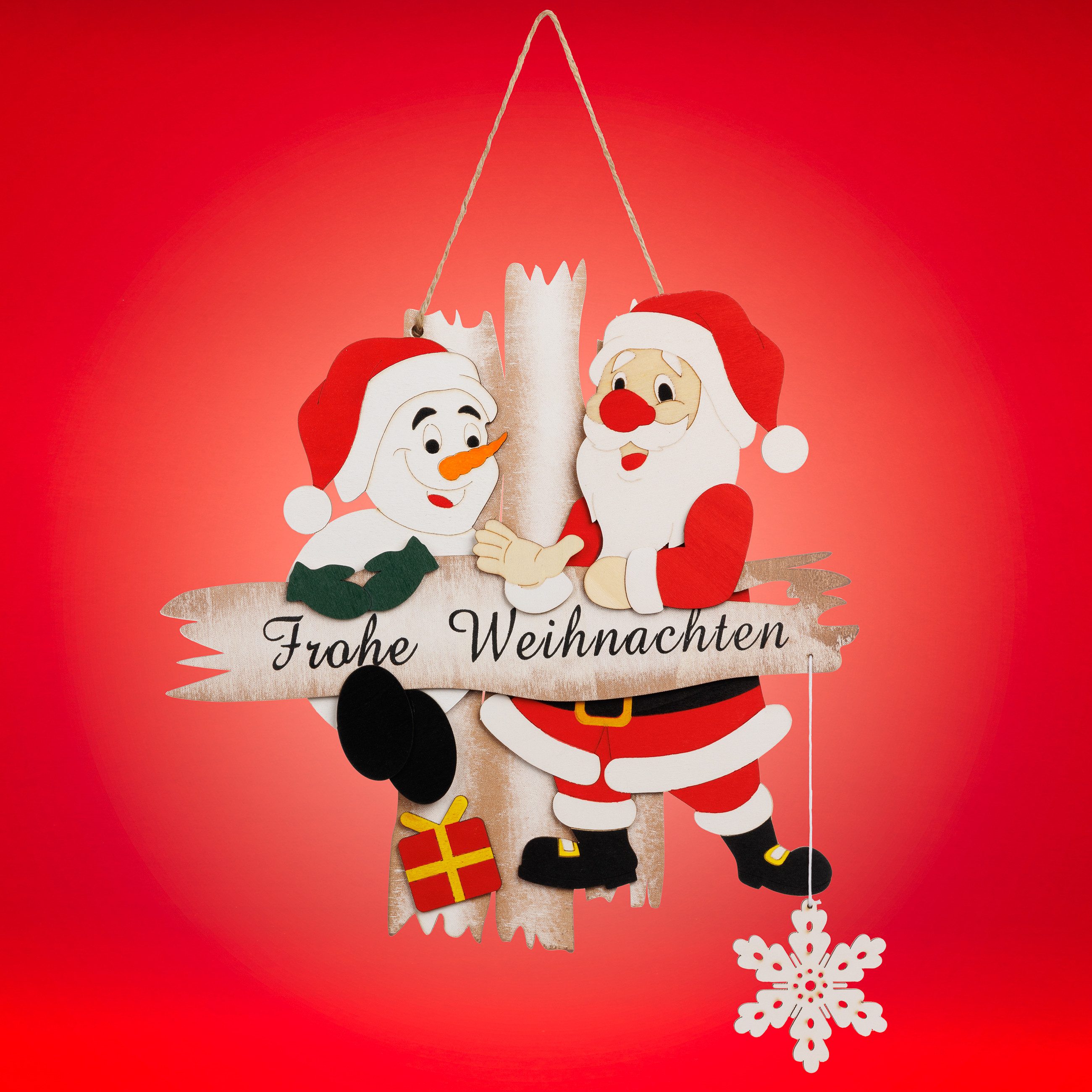 SIKORA Dekoobjekt Holz Türschild Deko zum Aufhängen Frohe Weihnachten Türde günstig online kaufen