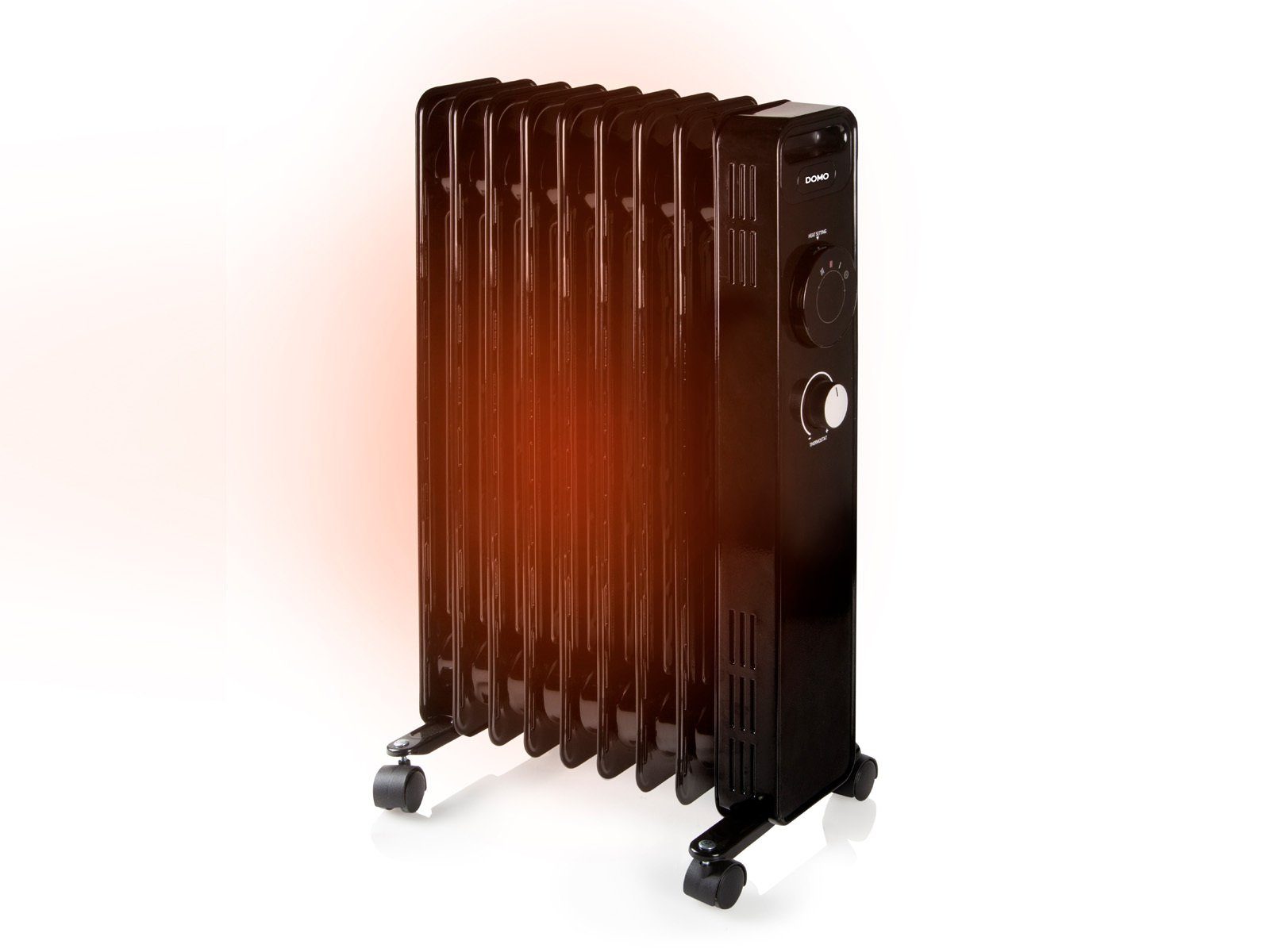 Domo Ölradiator, 2000 W, Elektro Heizkörper 9 Rippen mobile Elektroheizung leise Heizradiator