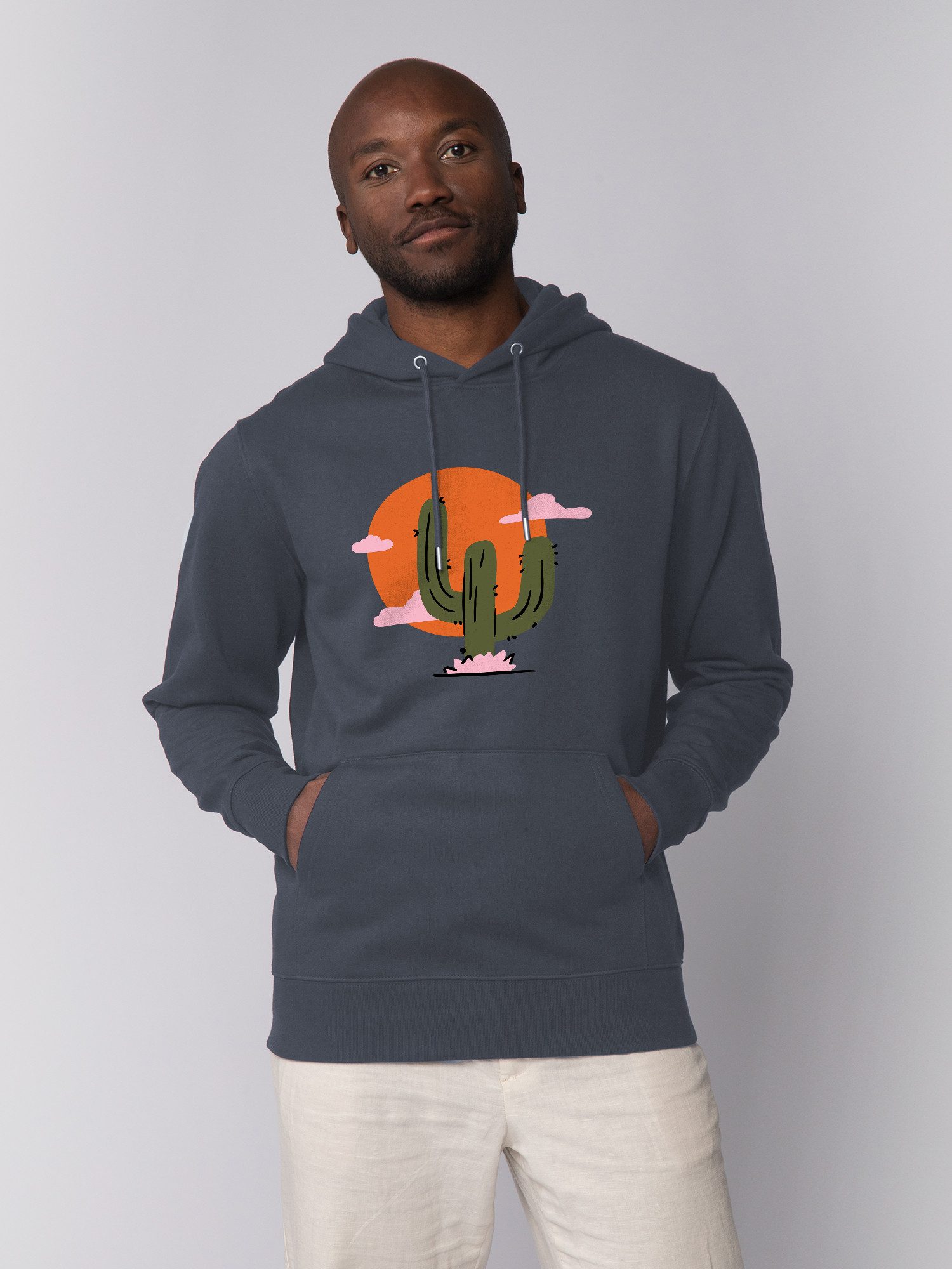 wat? Apparel Hoodie Kaktus im Sonnenuntergang
