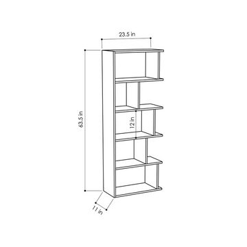 Decortie Bücherregal Tapi, Modernes Bücherregal Vitrine, 62 x 29,6 x 159 cm