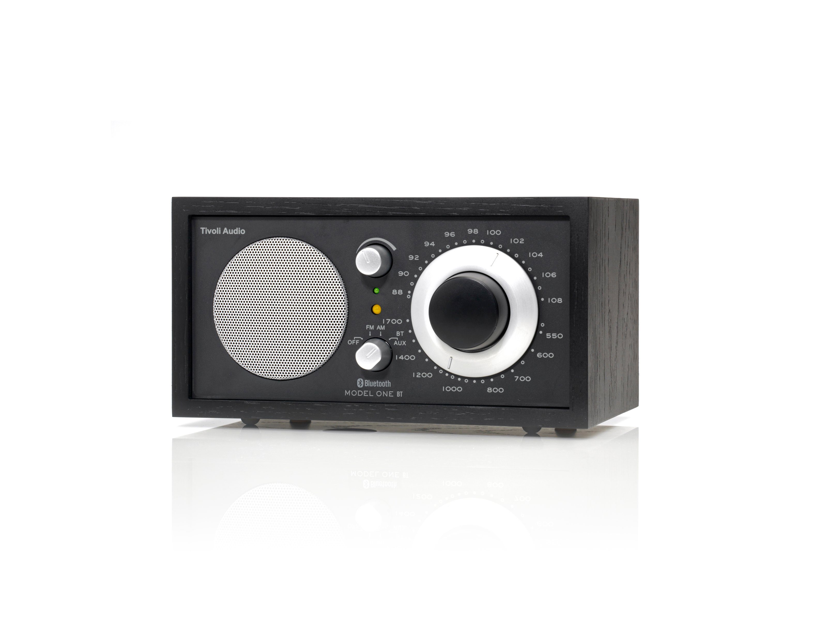 Retro-Optik, Audio (FM-Tuner, Echtholz-Gehäuse, BT One Küchen-Radio) Model Bluetooth, Tisch-Radio, Tivoli Schwarz/Schwarz UKW-Radio