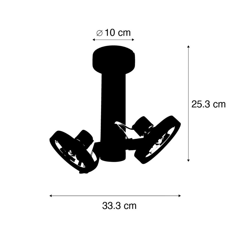 Qazqa LED Aufbaustrahler Goes, ohne Leuchtmittel, Warmweiß, QAZQA Aufbau­spot, g9, Schwarz, Metall, Modern