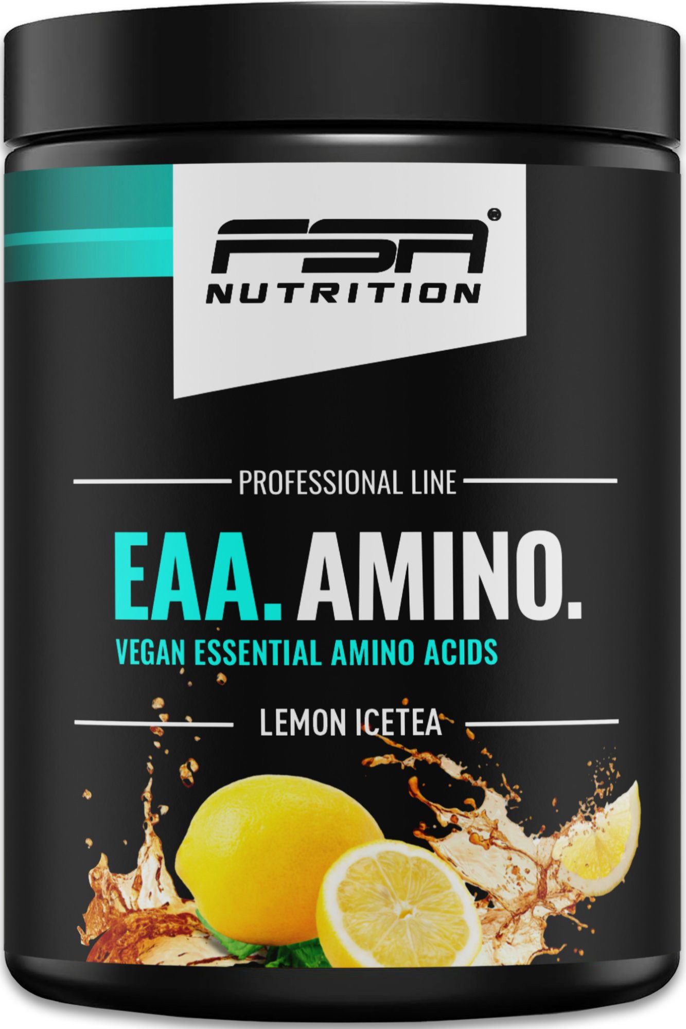 FSA NUTRITION EAA Amino - Аминокислоты Komplex hochdosiert - vegan - Zitrone Eistee Pulver, 500 g, Mit allen 8 essentiellen Аминокислоты + Glutamin