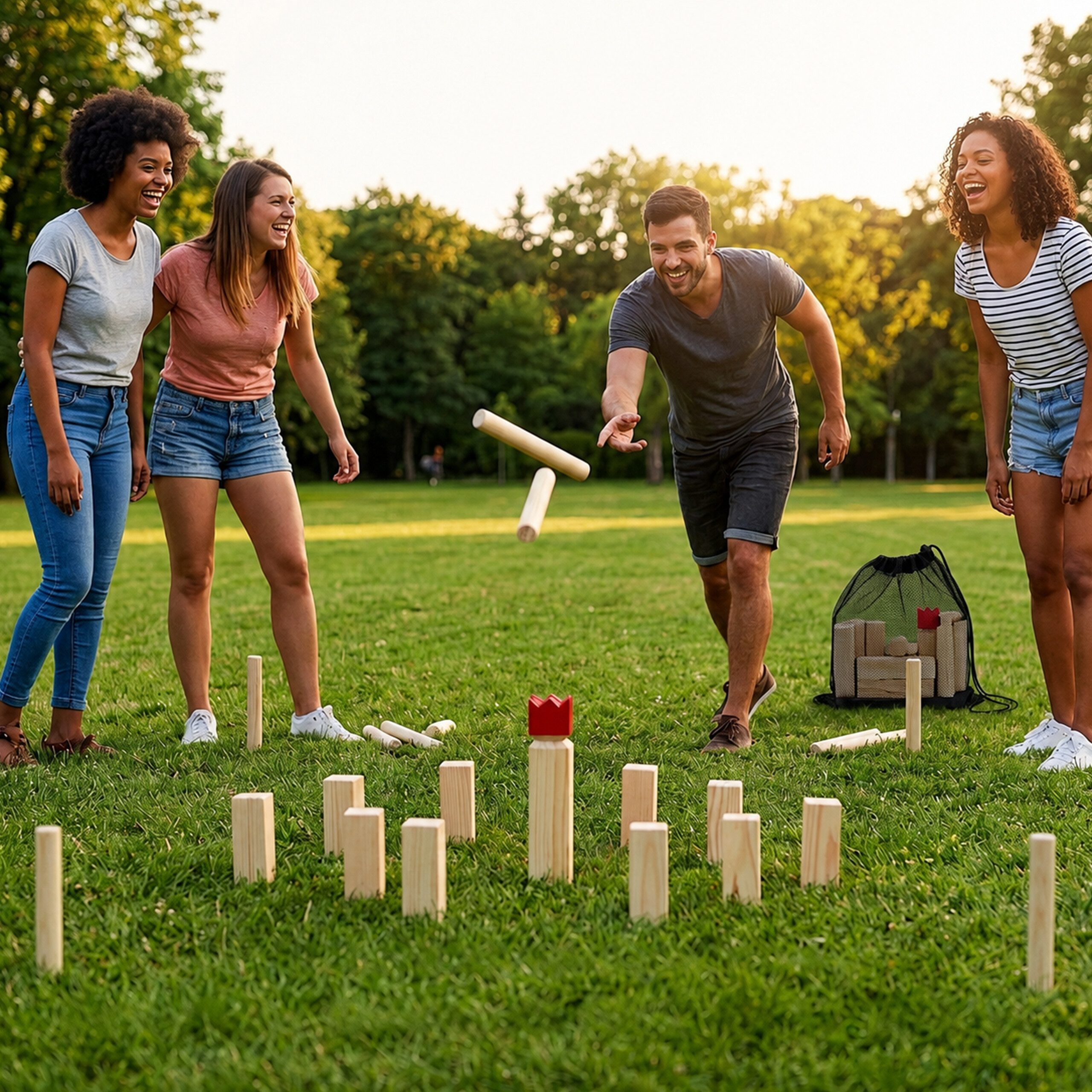relaxdays Spiel Kubb Wikingerspiel, Kubb Wikingerspiel