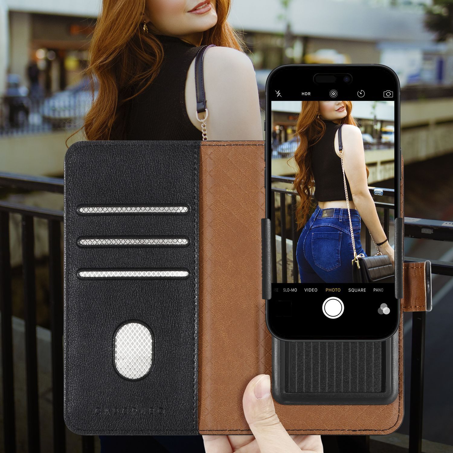 Cadorabo Handyhülle für Xiaomi Poco F6 Hülle Xiaomi Poco F6, Hülle mit Kartenfach 360 Grad Schutzhülle Flip Case Cover Handy Tasche