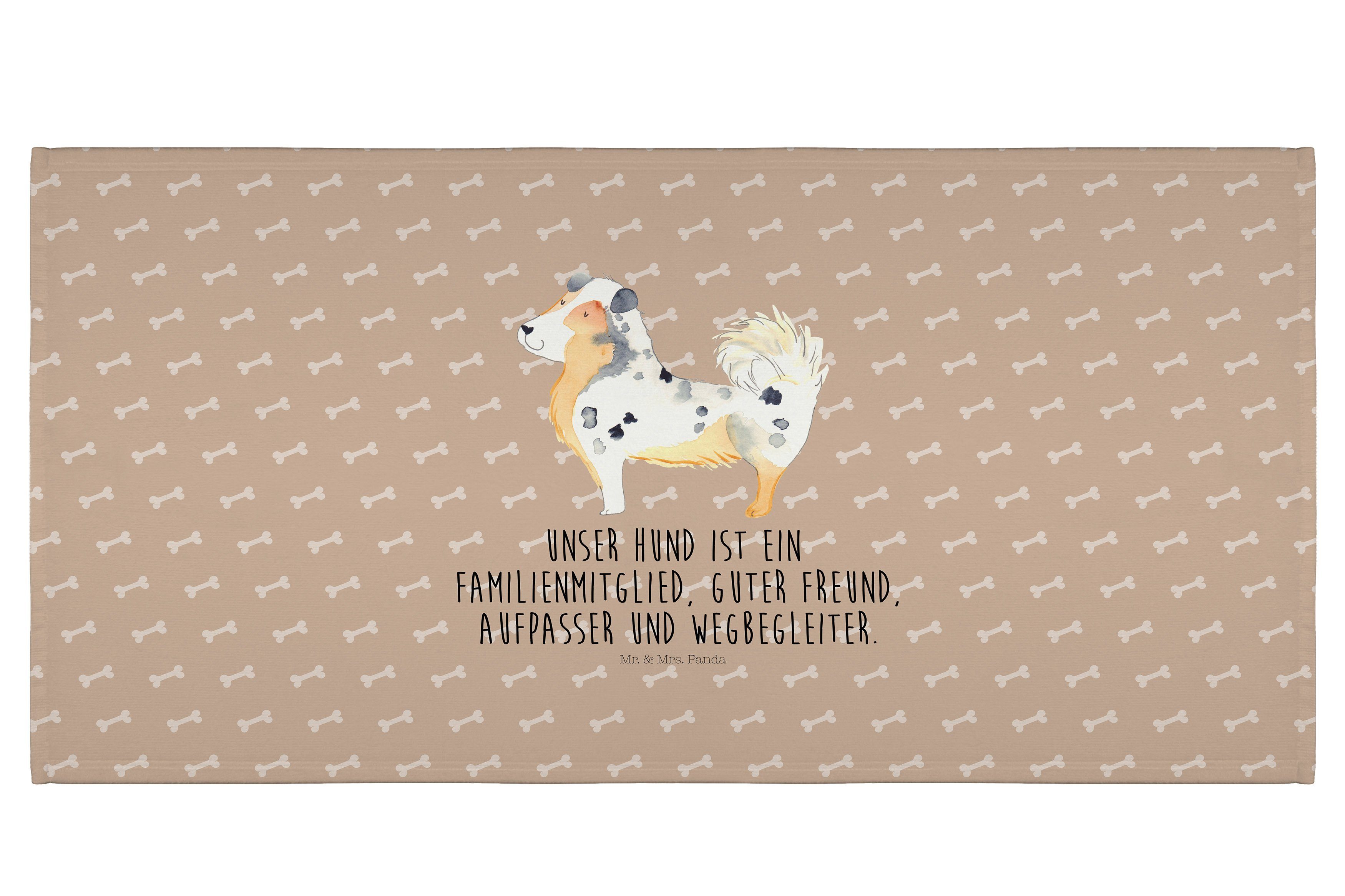 Handtuch Hund Australien Shepherd, Handtuch, Hundeglück, Sprüche, Handtuch 50x