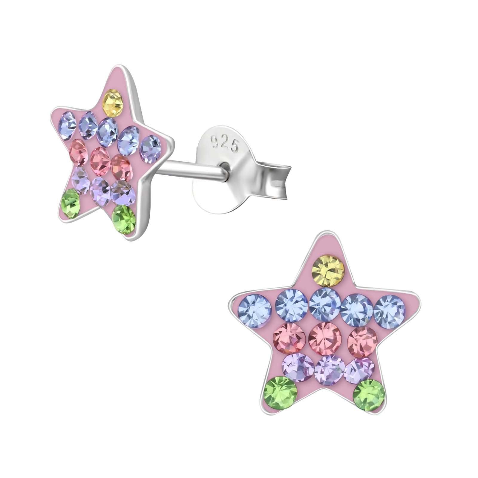 schmuck23 Paar Ohrstecker Kinder Ohrringe Stern 925 Silber, Mädchen